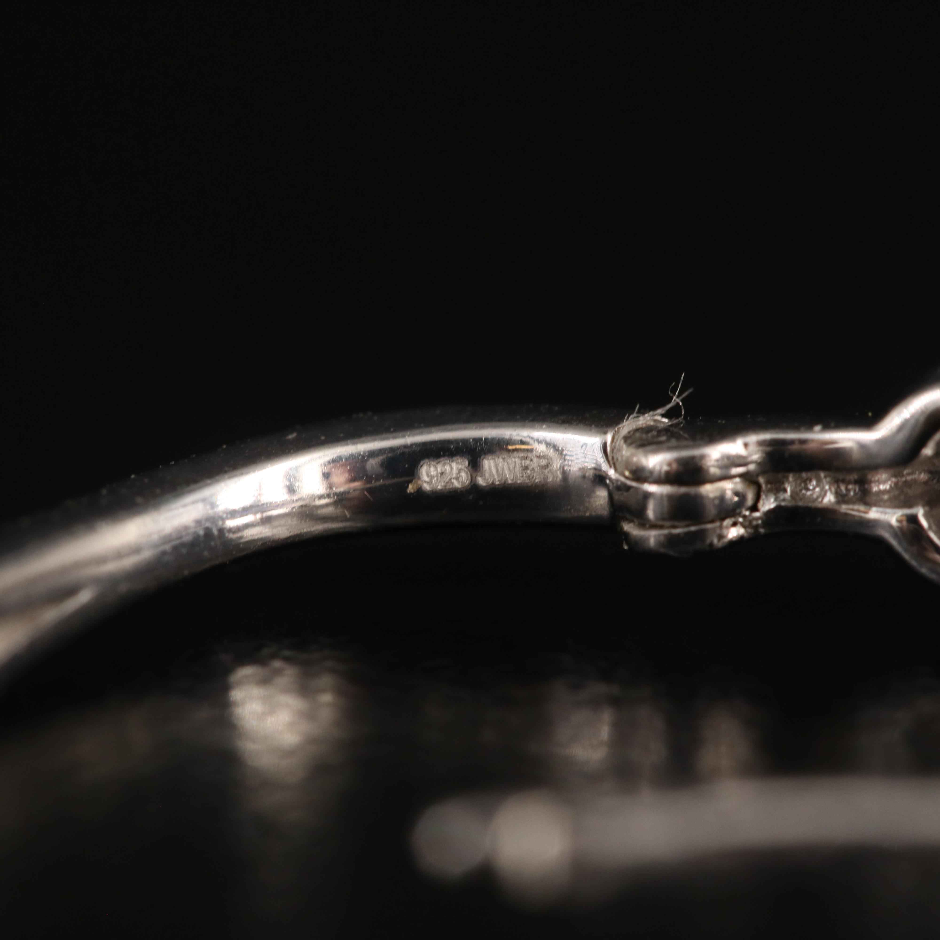 Sterling Sapphire Hinged Hoop Earrings