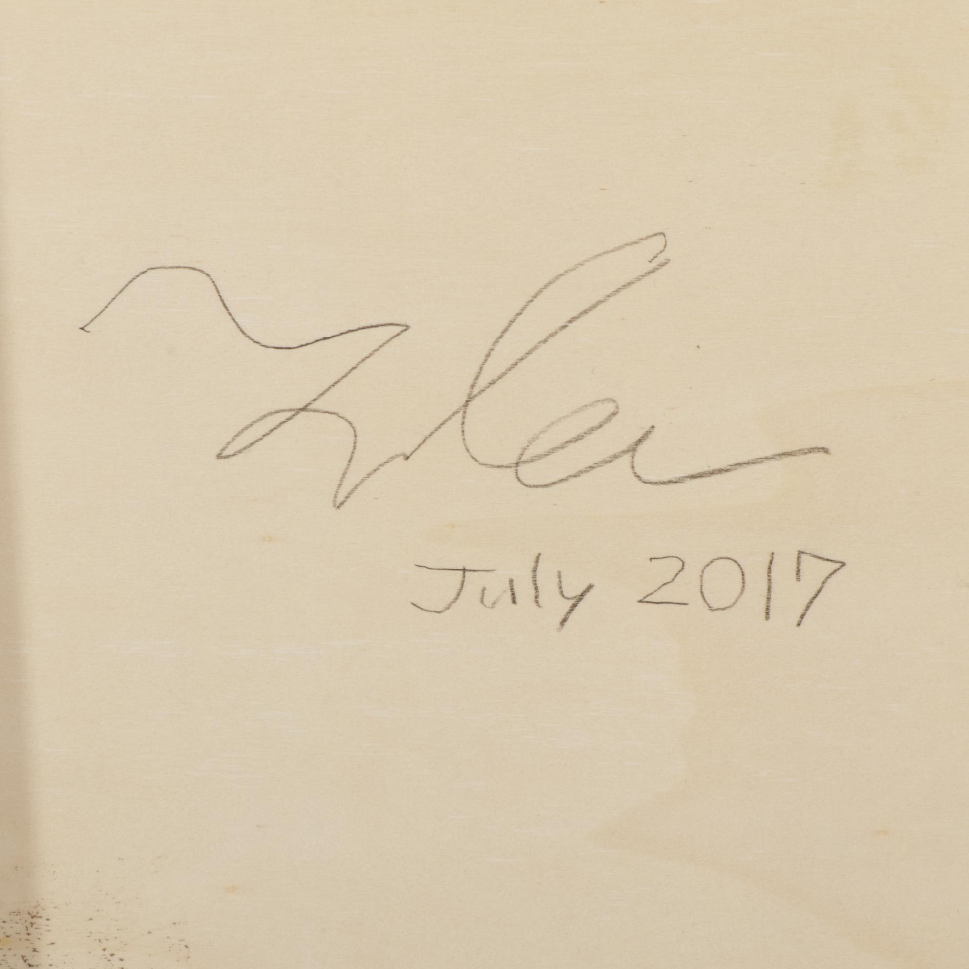 Street Art Charcoal Drawing of "Last Supper" Homage, 2017