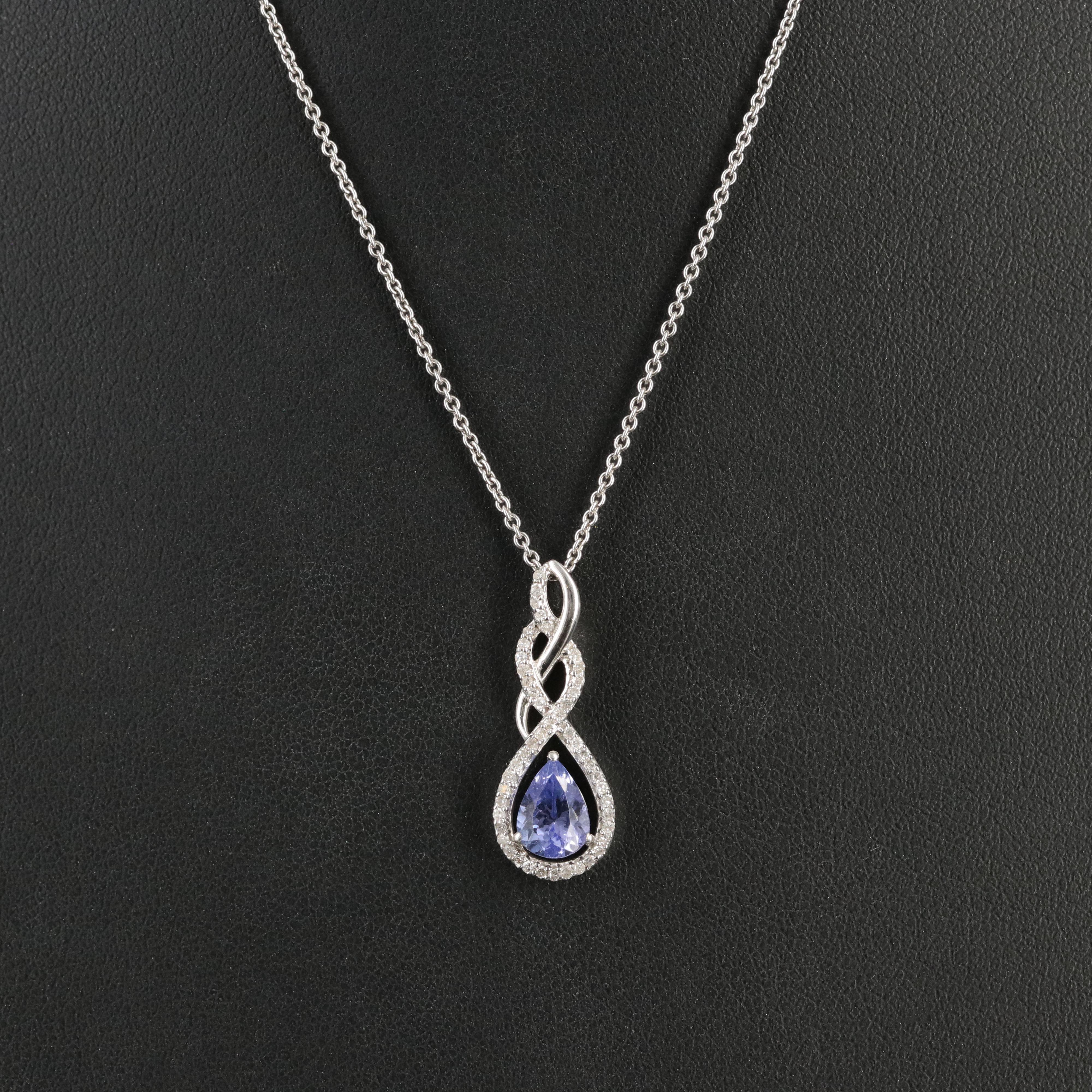 Sterling Tanzanite and Diamond Necklace