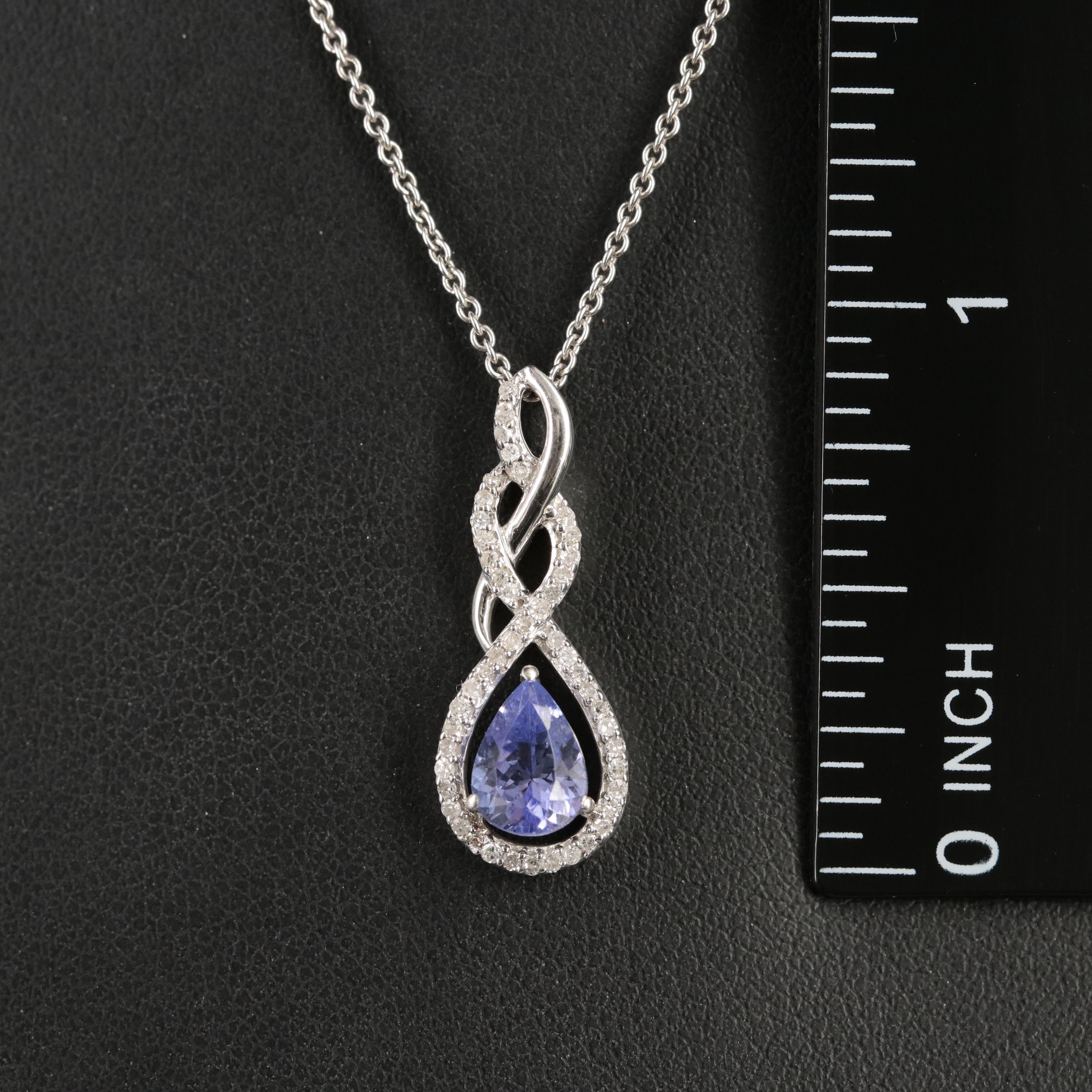 Sterling Tanzanite and Diamond Necklace
