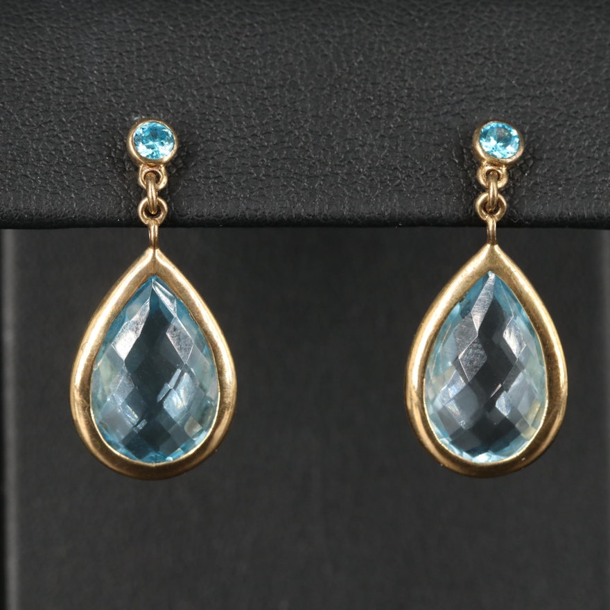 Sterling Silver Sky Blue Topaz and Apatite Earrings