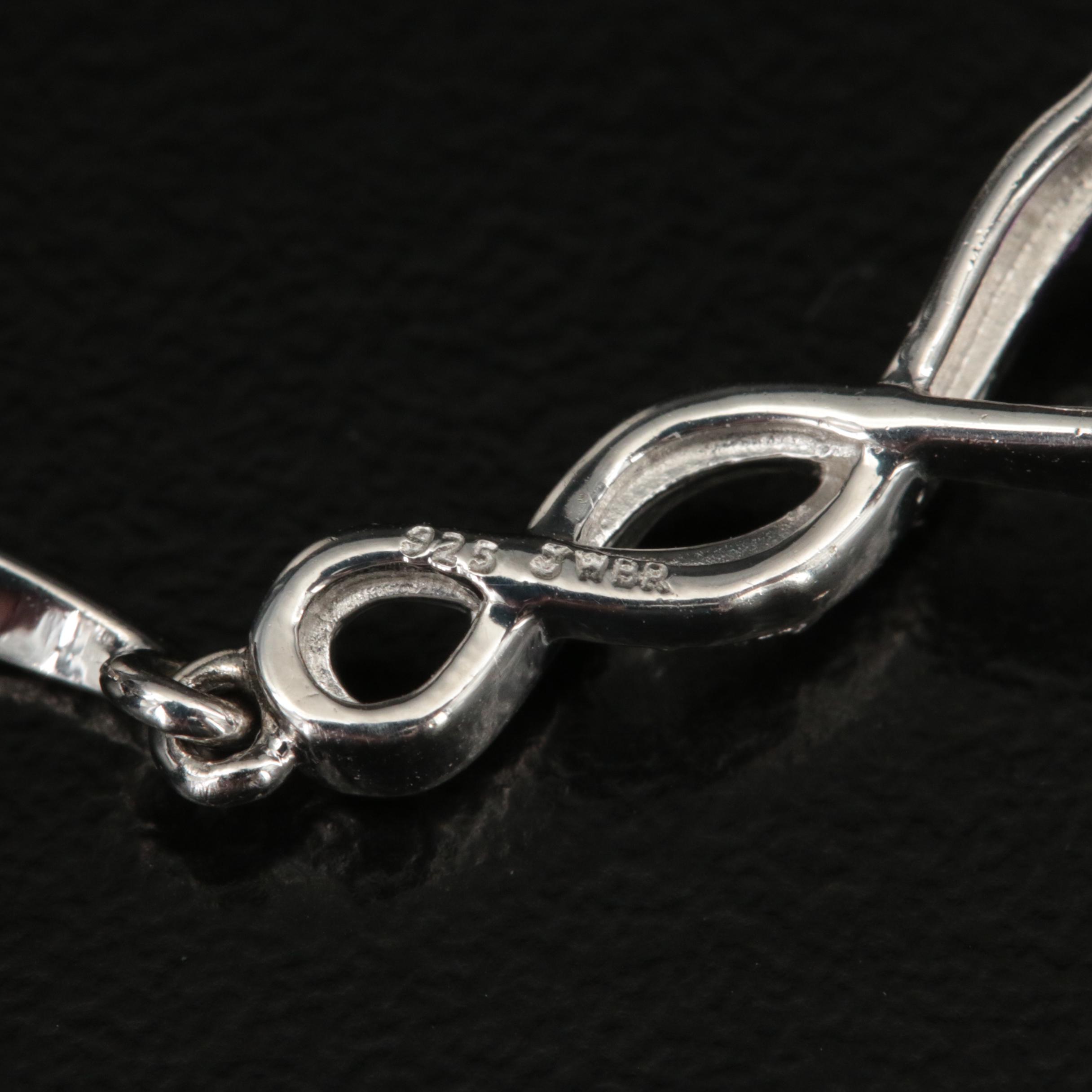 Sterling Amethyst and White Sapphire Earrings