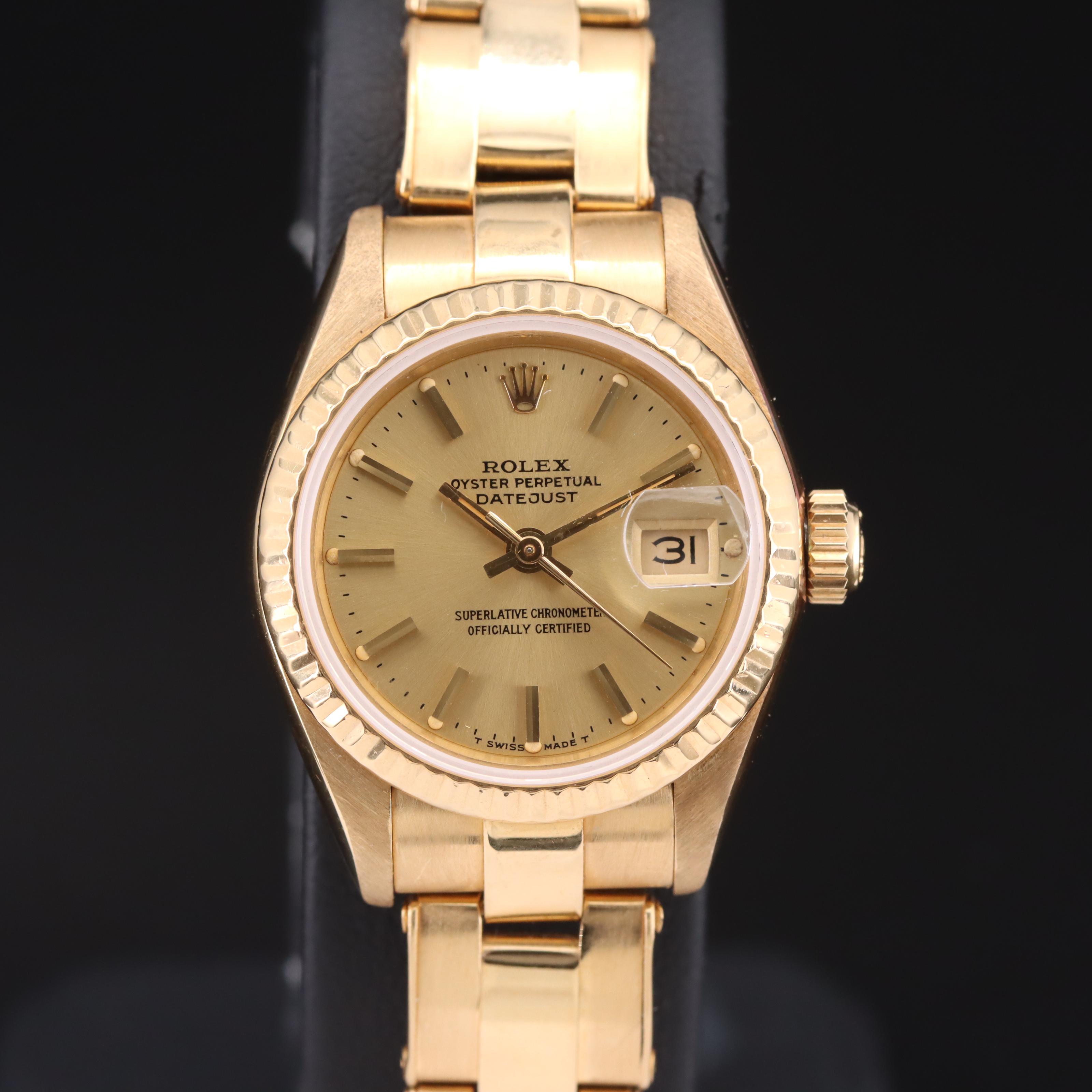 1983 Rolex Oyster Perpetual Datejust 18K Watch