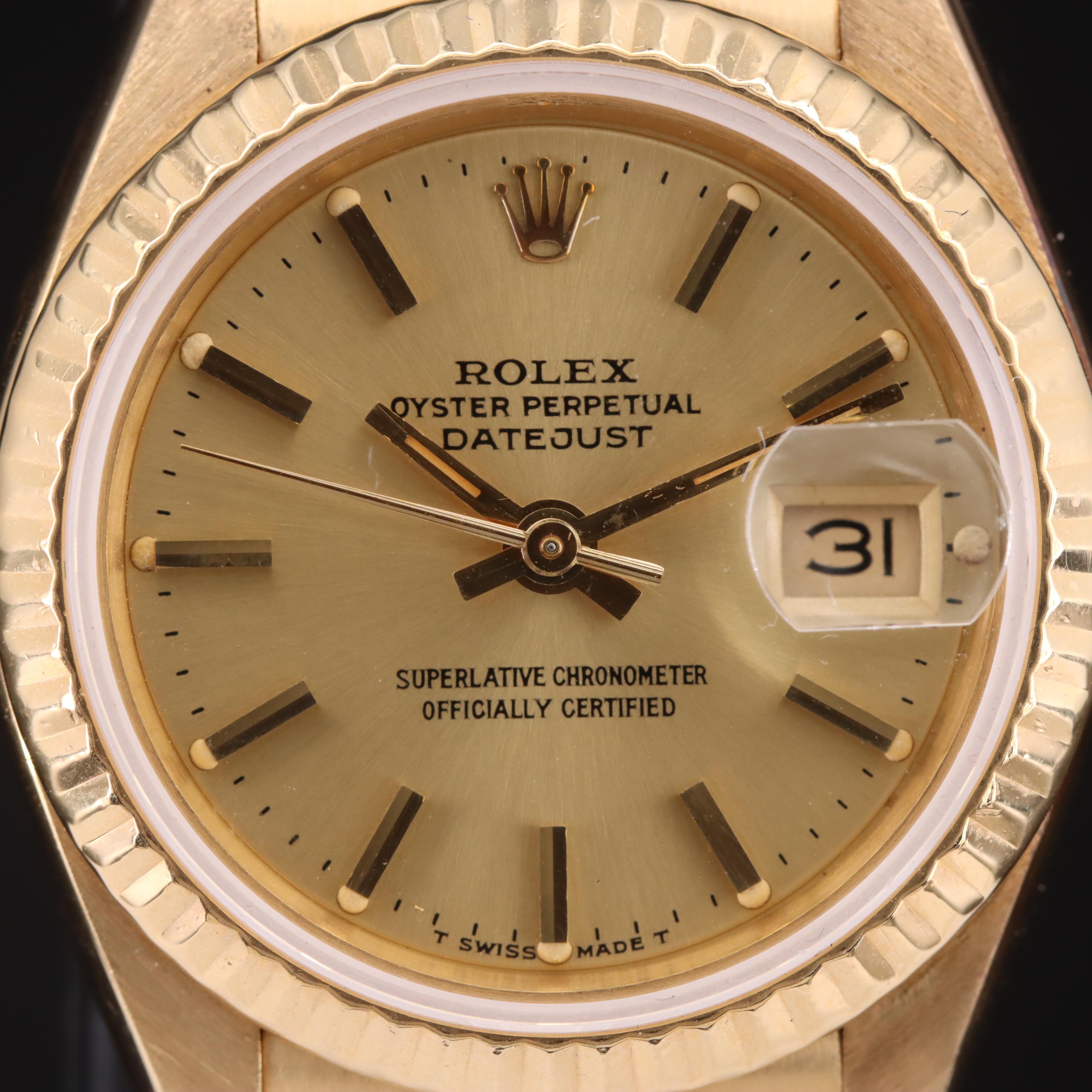 1983 Rolex Oyster Perpetual Datejust 18K Watch