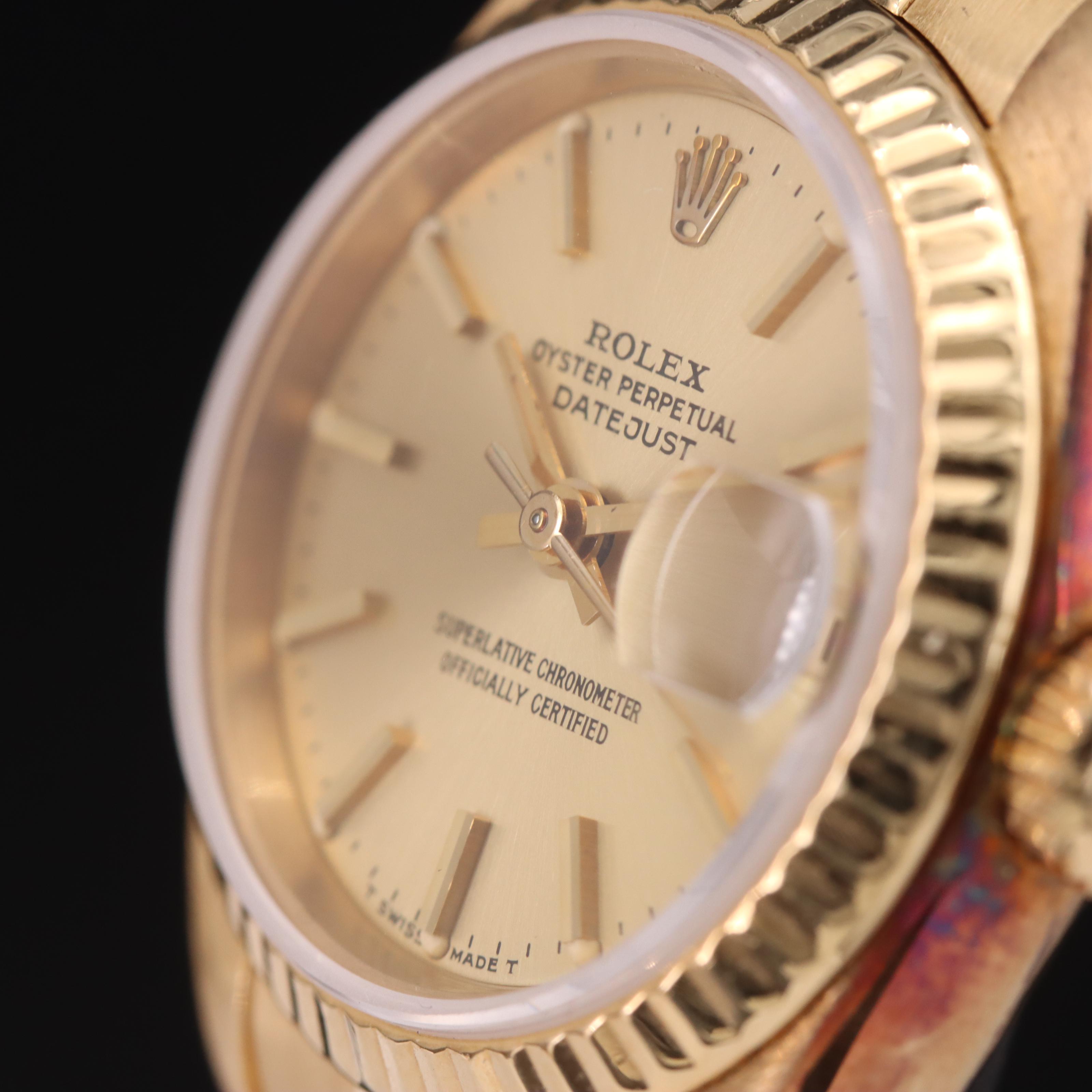 1983 Rolex Oyster Perpetual Datejust 18K Watch