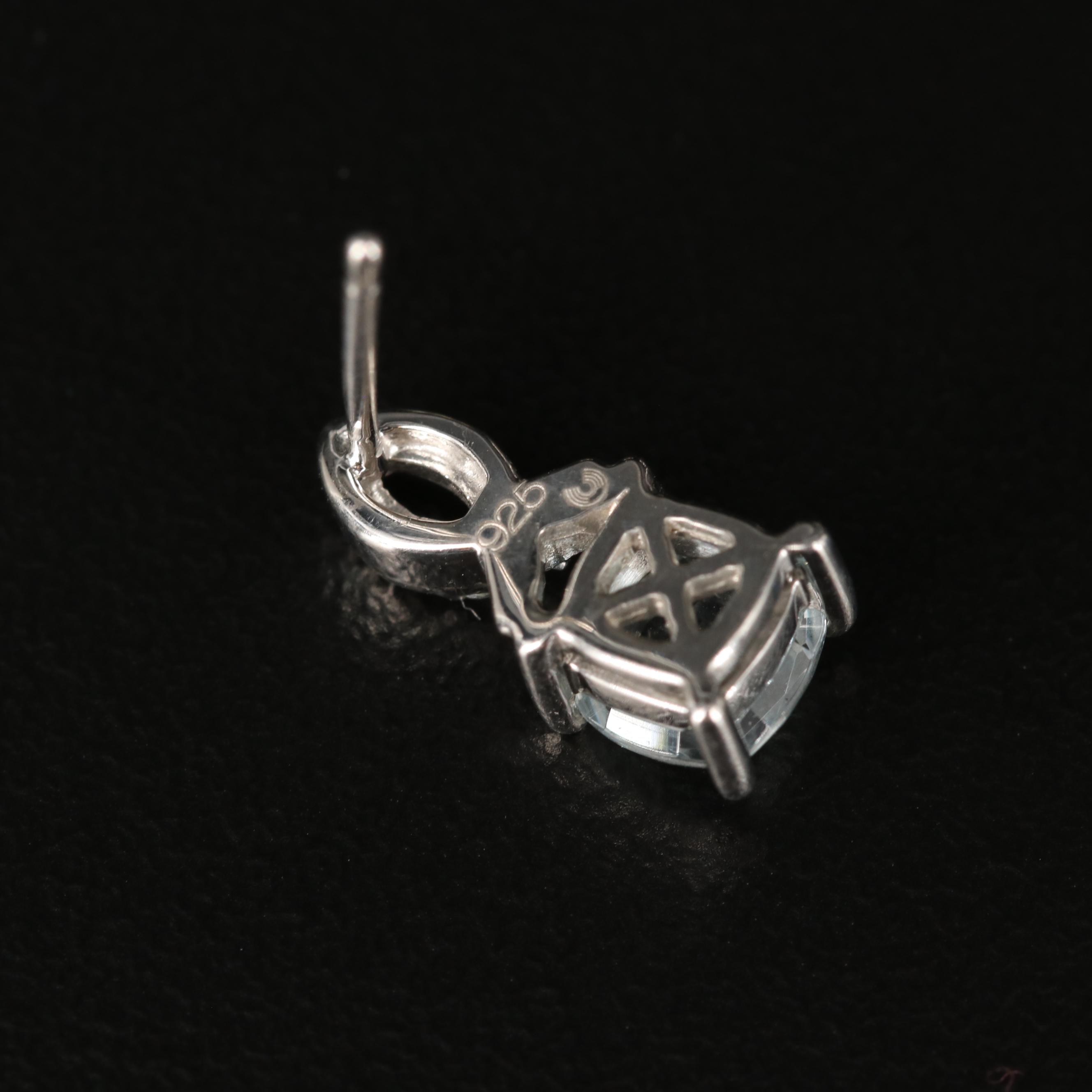 Sterling Silver Aquamarine and White Topaz Ribbon Earrings