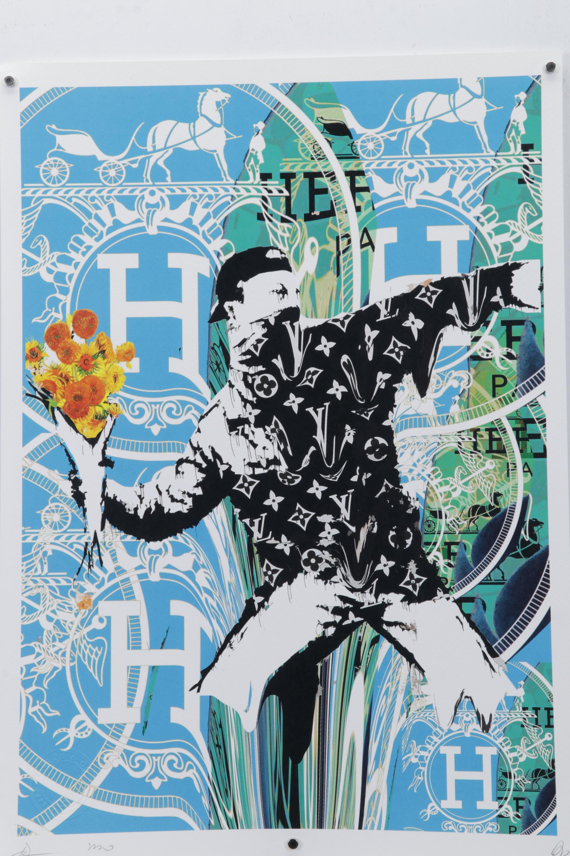 Death NYC Pop Art Graphic Print After Banksy's "Flower Thrower"