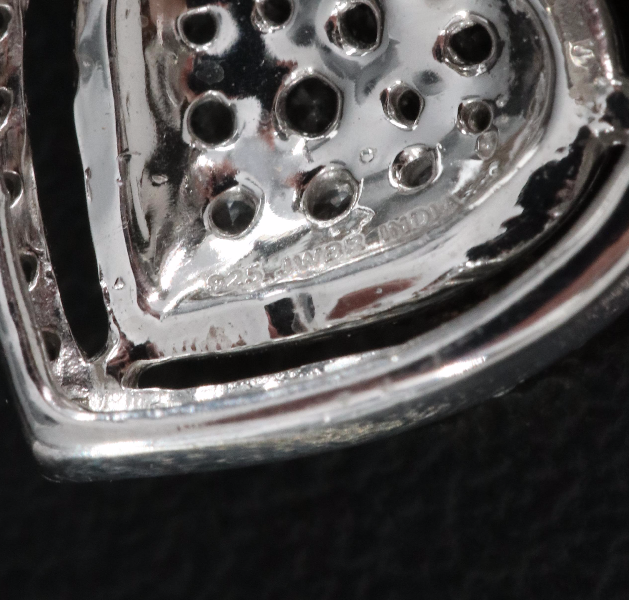 Sterling Sapphire Heart Stud Earrings