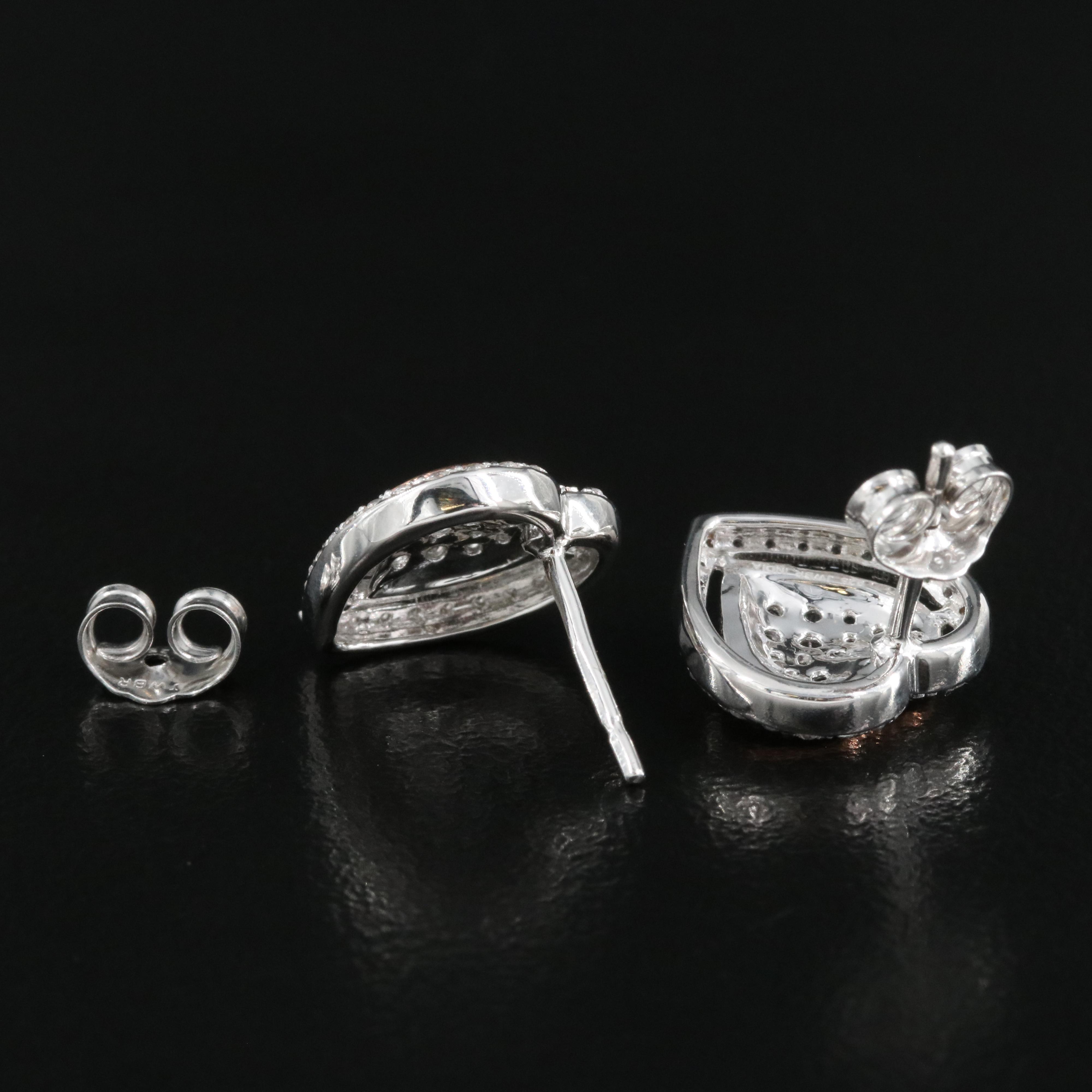 Sterling Sapphire Heart Earrings