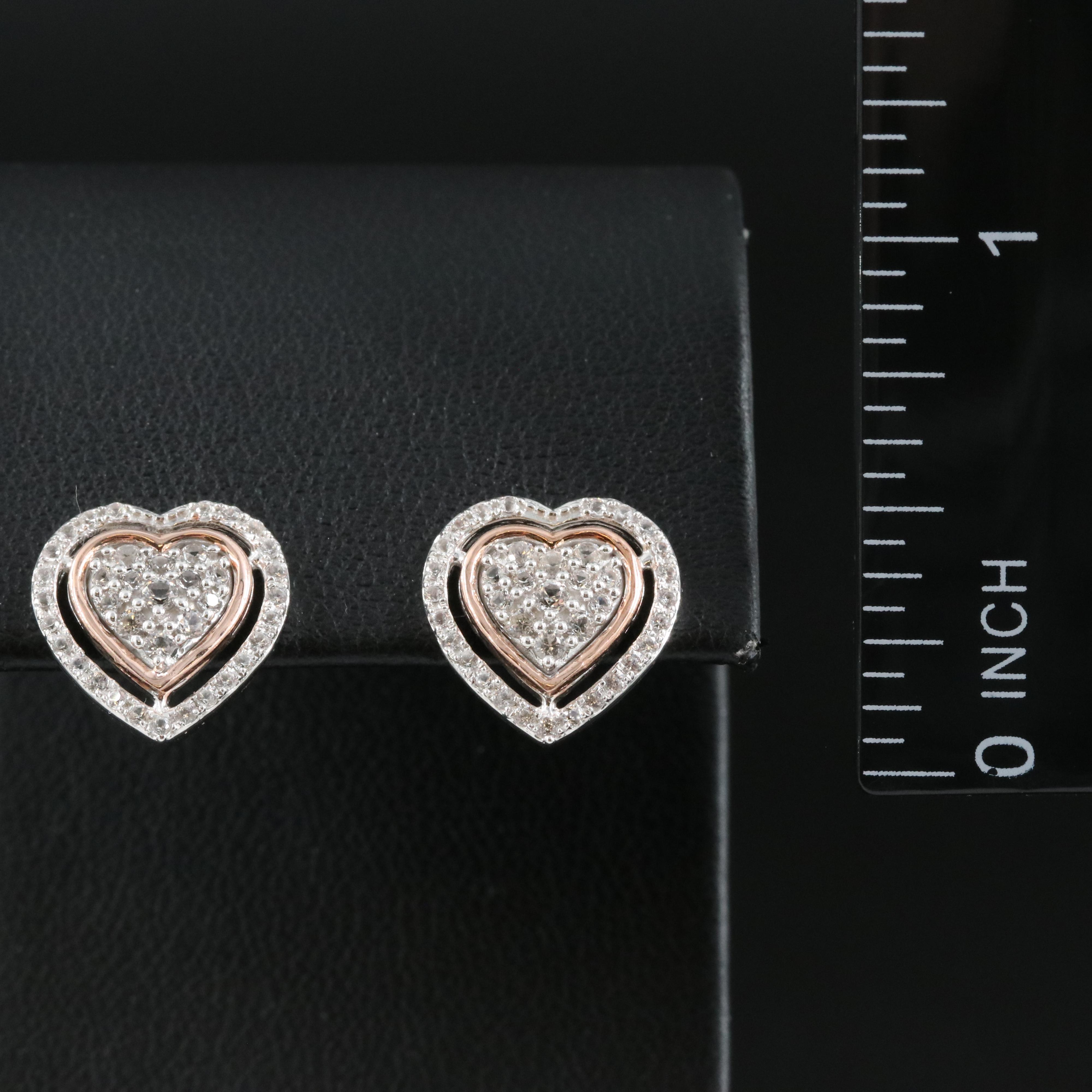 Sterling Sapphire Heart Earrings