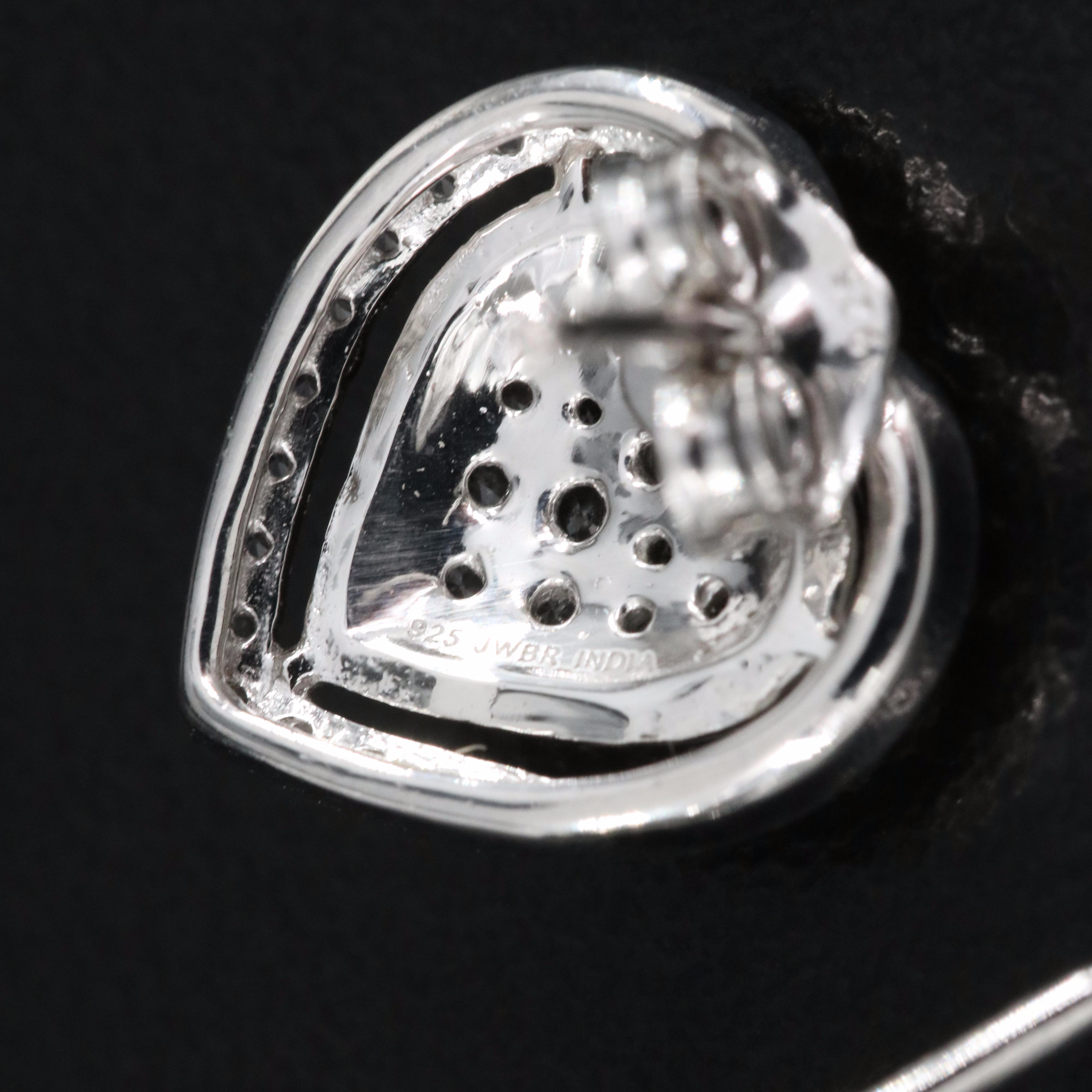 Sterling Sapphire Heart Earrings