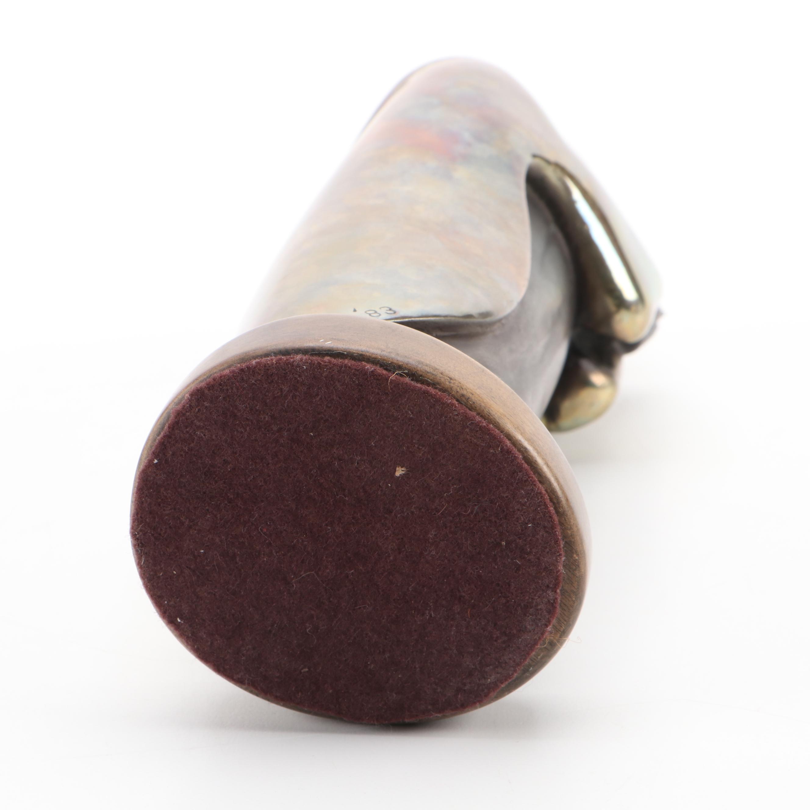 Robert Garcia Brass and Bronze Sculpture of Praying Woman, 1983