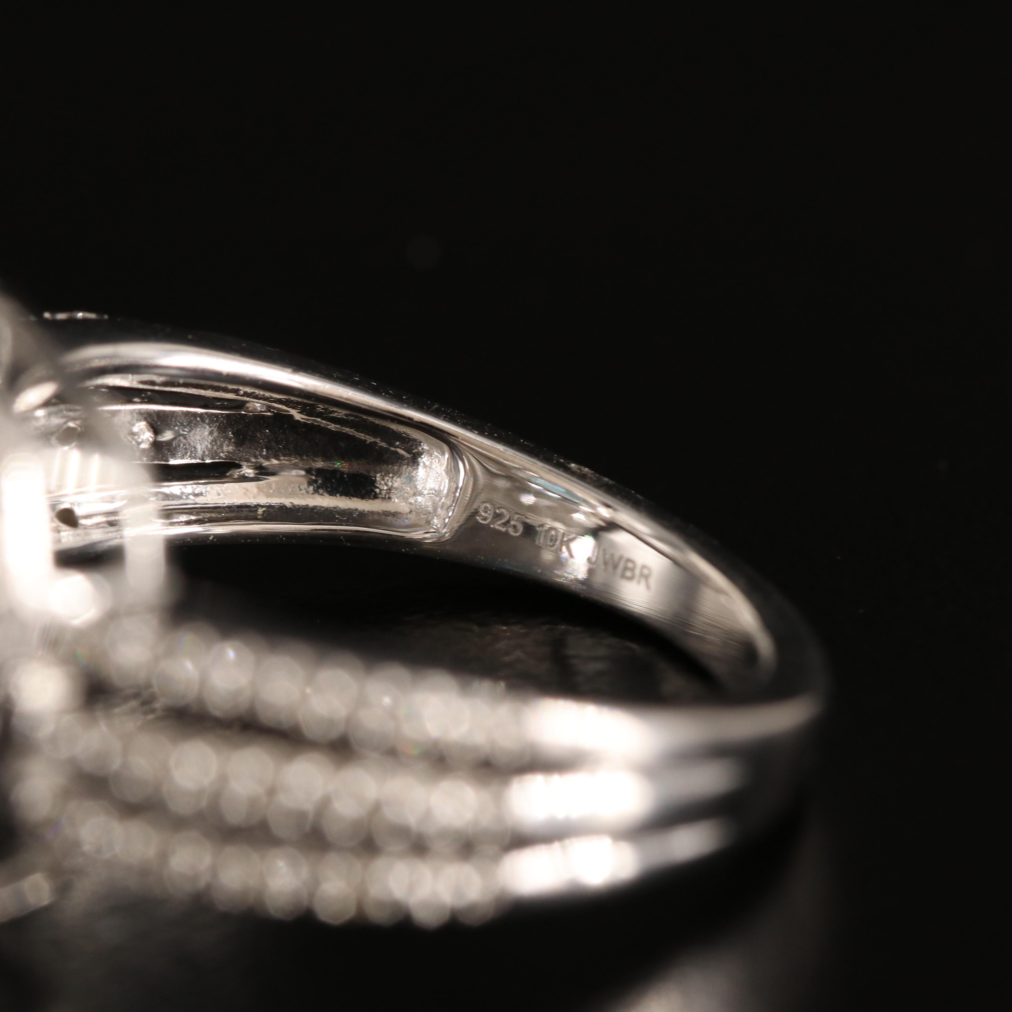 Sterling Sky Blue Topaz and Diamond Ring with 10K Rose Gold Accent