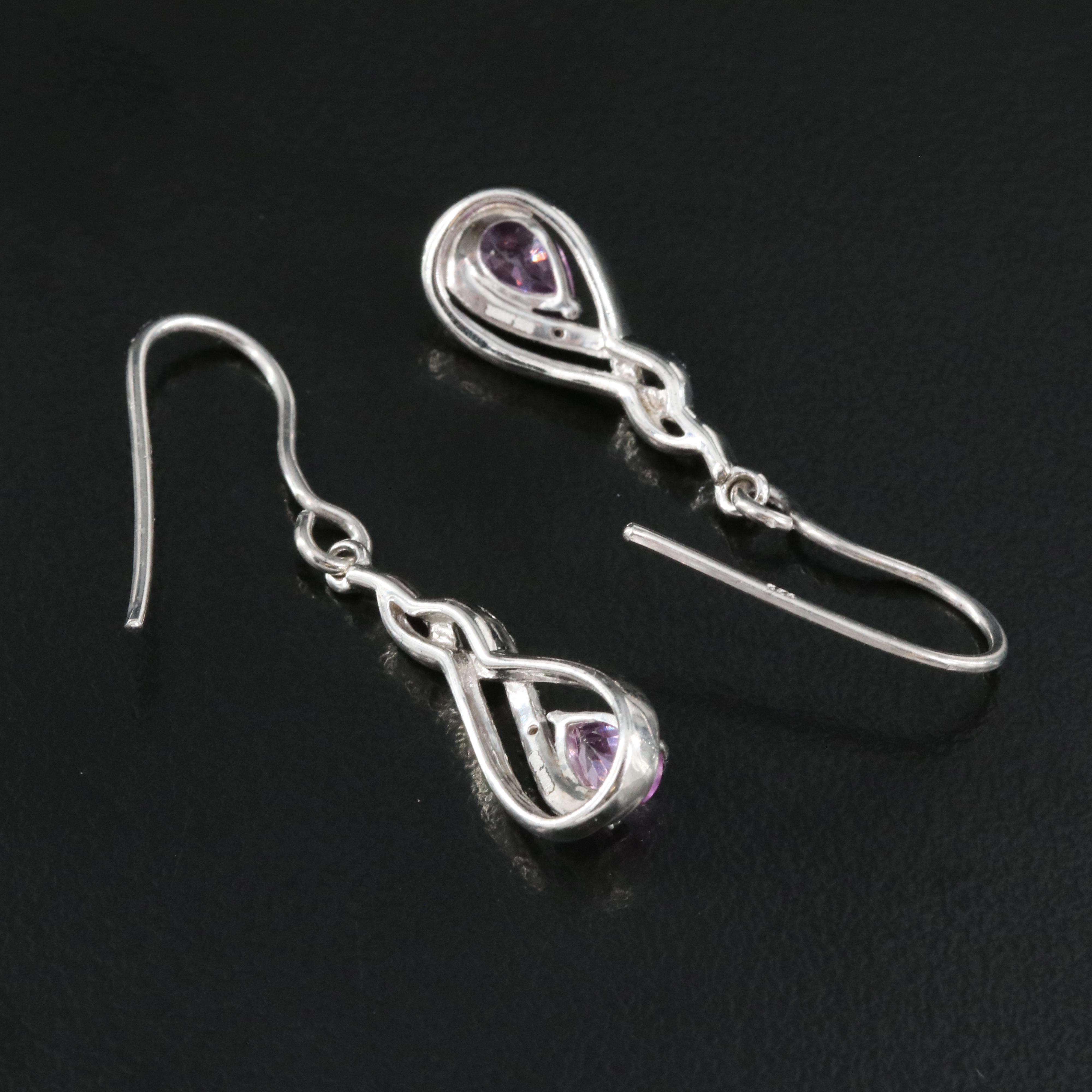 Sterling Sapphire Infinity Earrings
