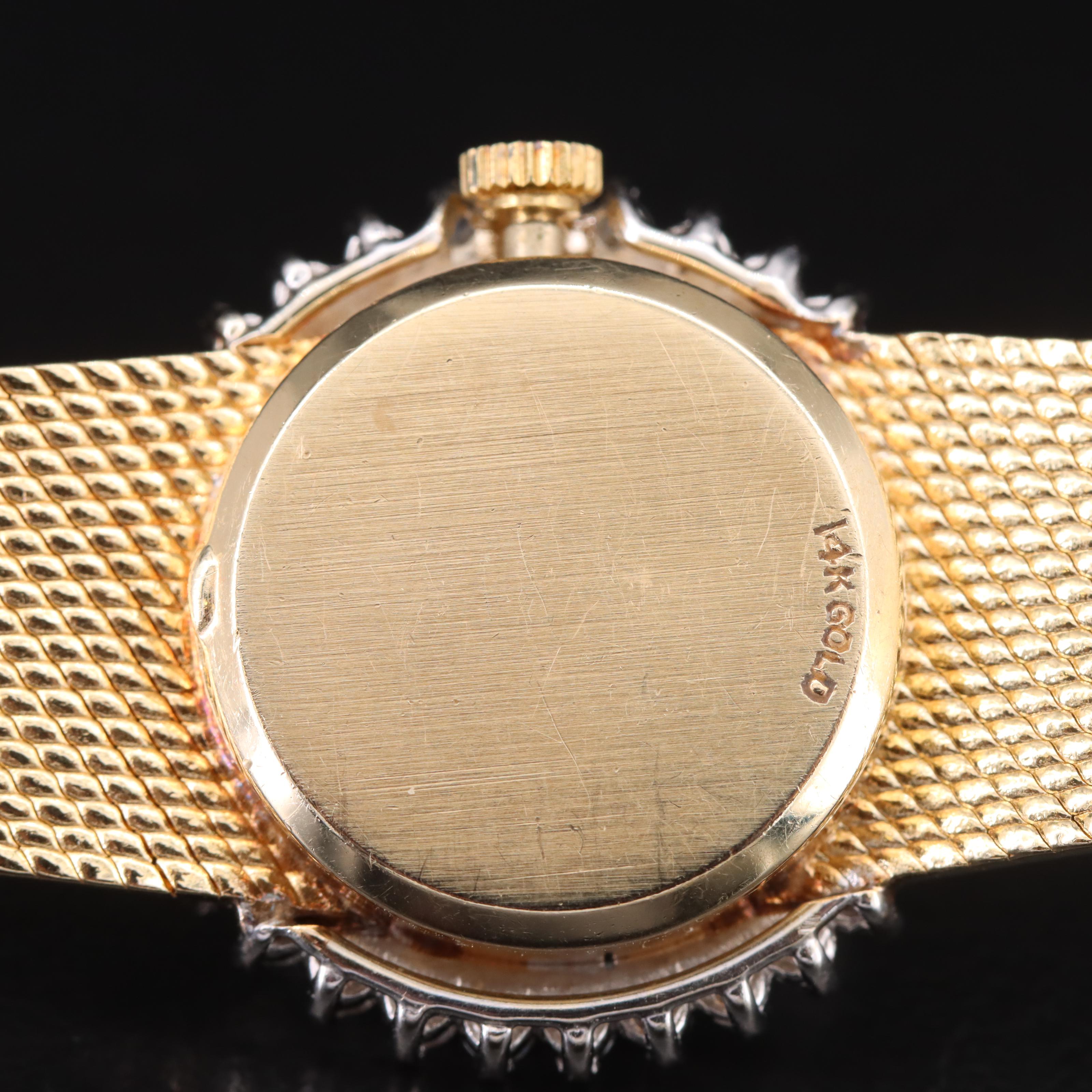 Vintage Rolex "Quartz Retrofit" 14K 1.20 CTW Diamond Bezel Watch