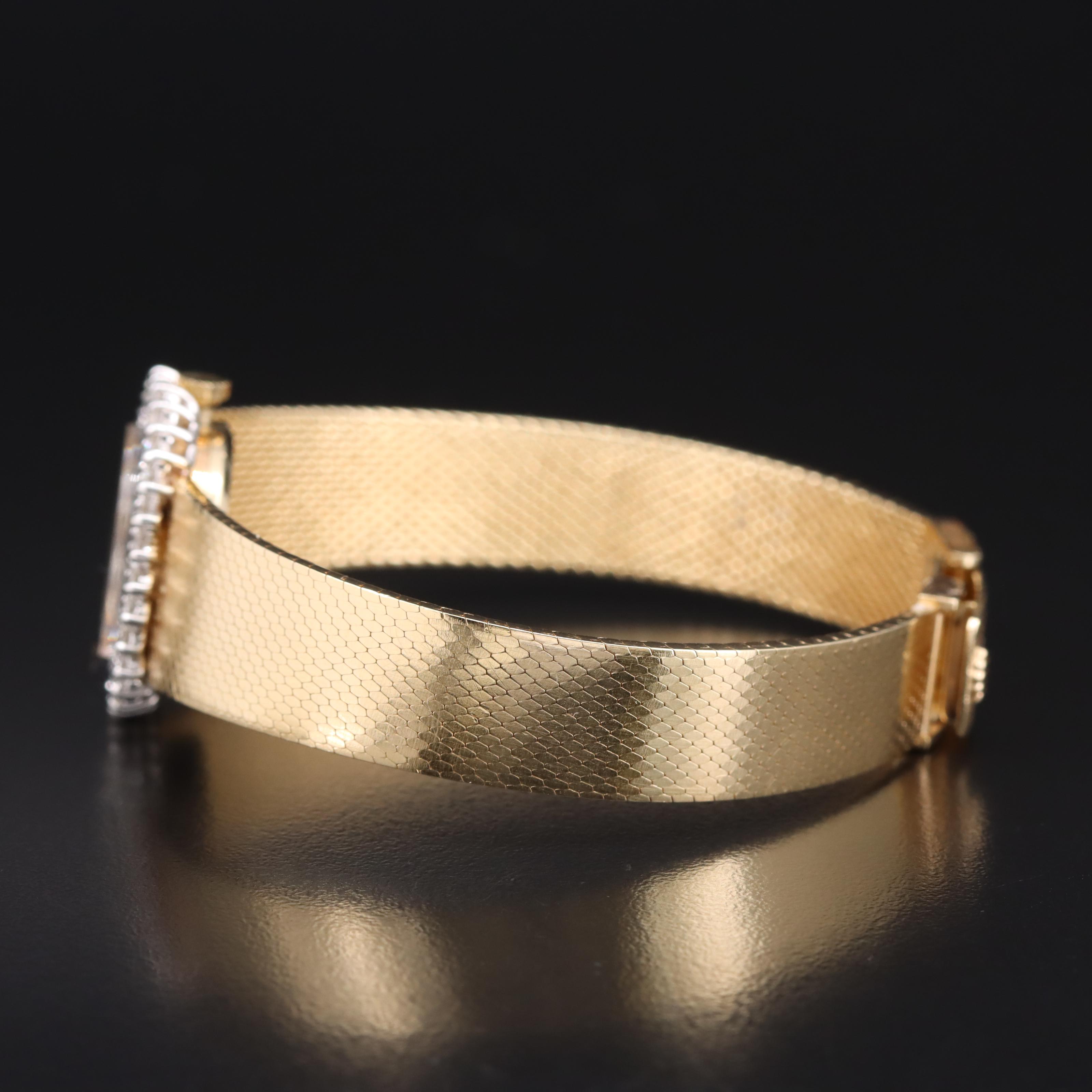 Vintage Rolex "Quartz Retrofit" 14K 1.20 CTW Diamond Bezel Watch