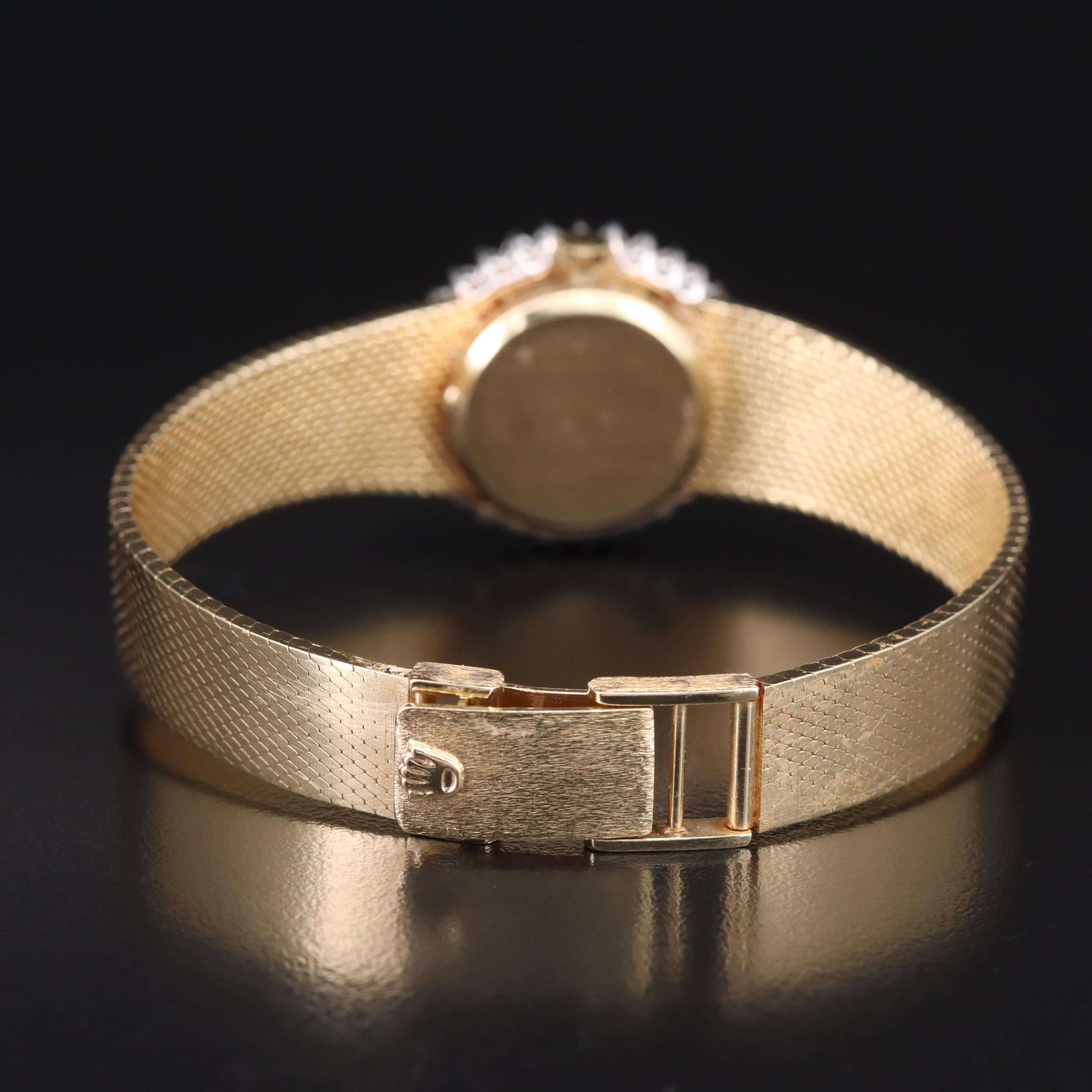 Vintage Rolex "Quartz Retrofit" 14K 1.20 CTW Diamond Bezel Watch