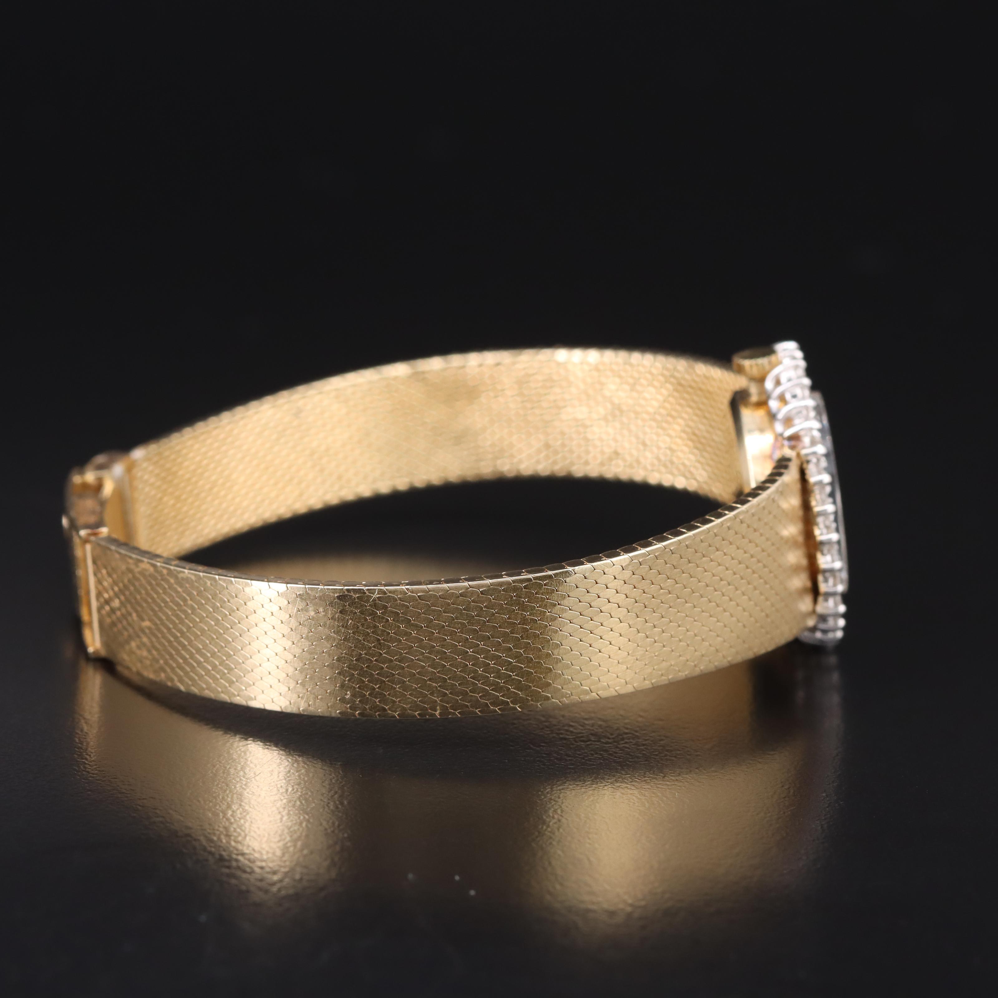 Vintage Rolex "Quartz Retrofit" 14K 1.20 CTW Diamond Bezel Watch