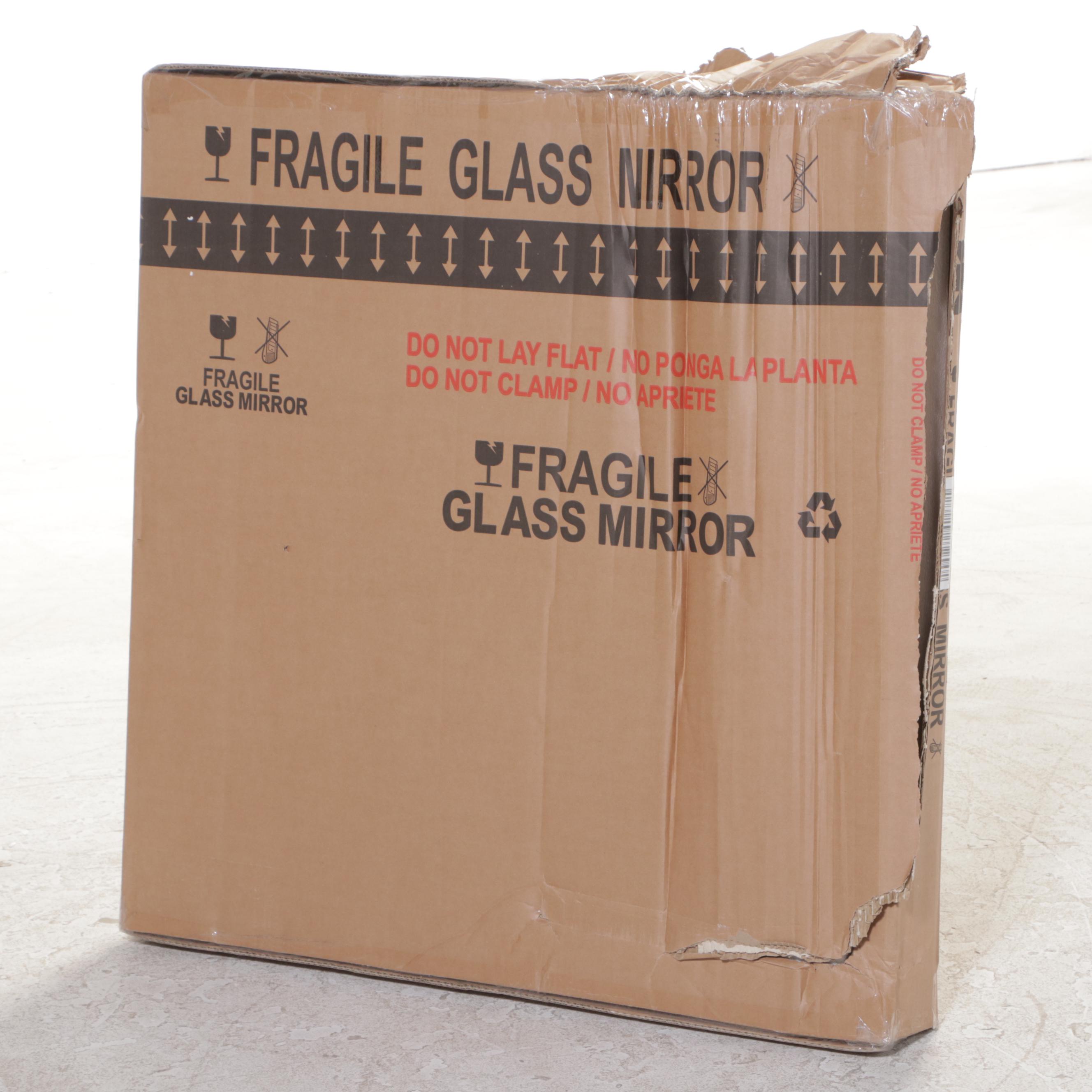 Hearth & Hand with Magnolia Black Wood Grain Round Wall Mirror