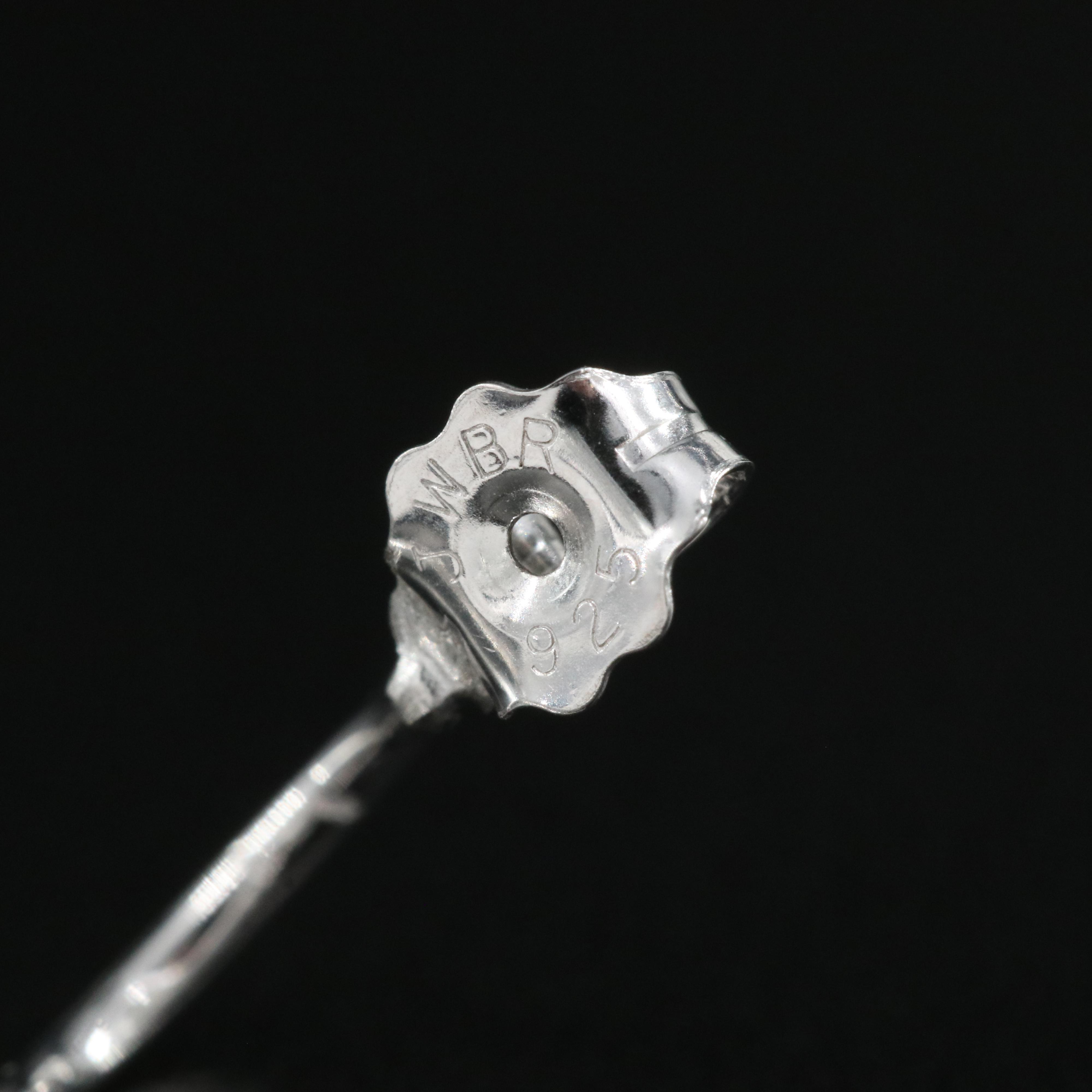 Sterling Sapphire Flower Earrings with Crescent Enhancers