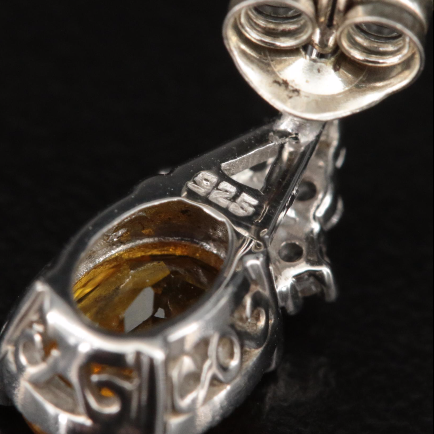 Sterling Sapphire and White Topaz Earrings