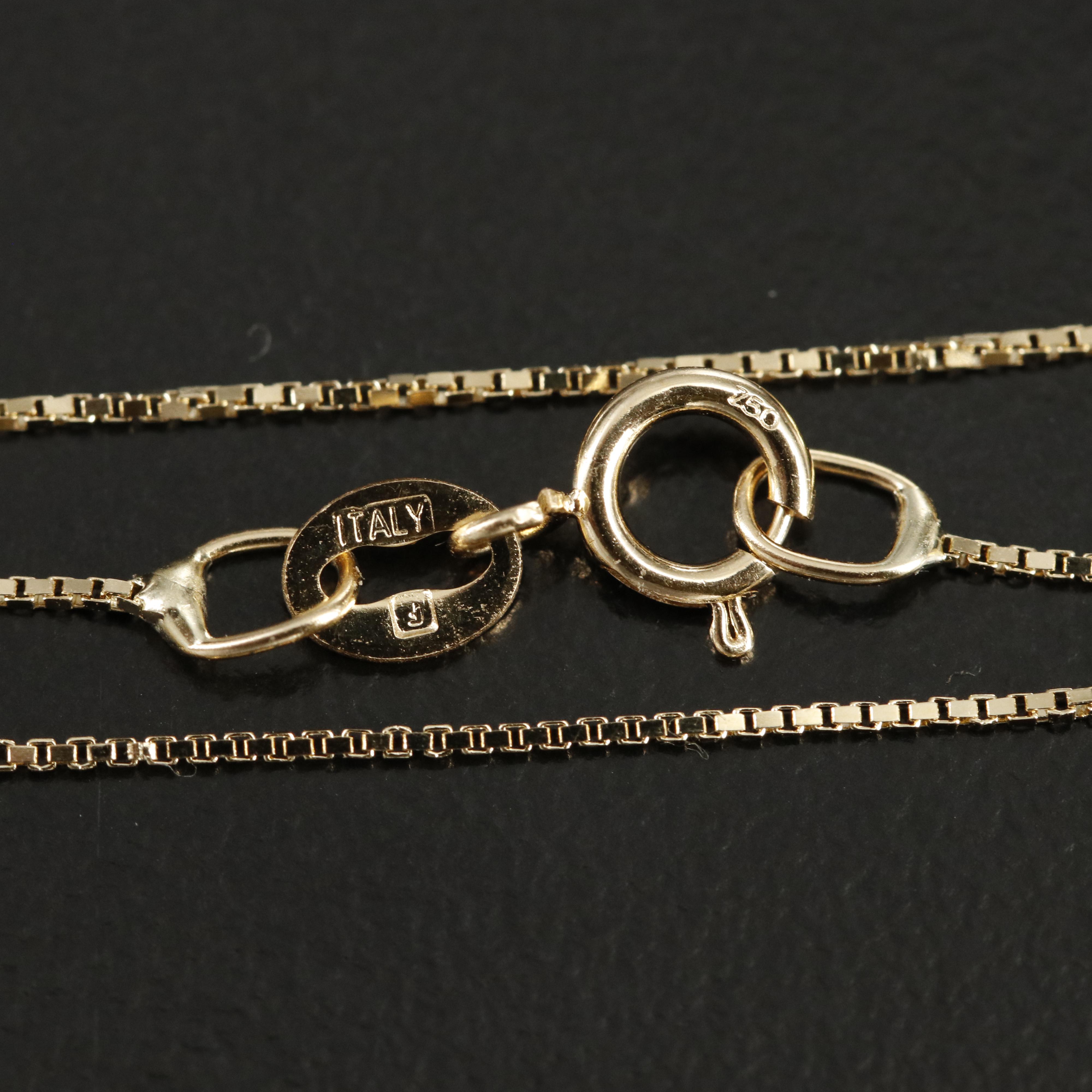 9K Circular Ruby Pendant with 18K Box Chain