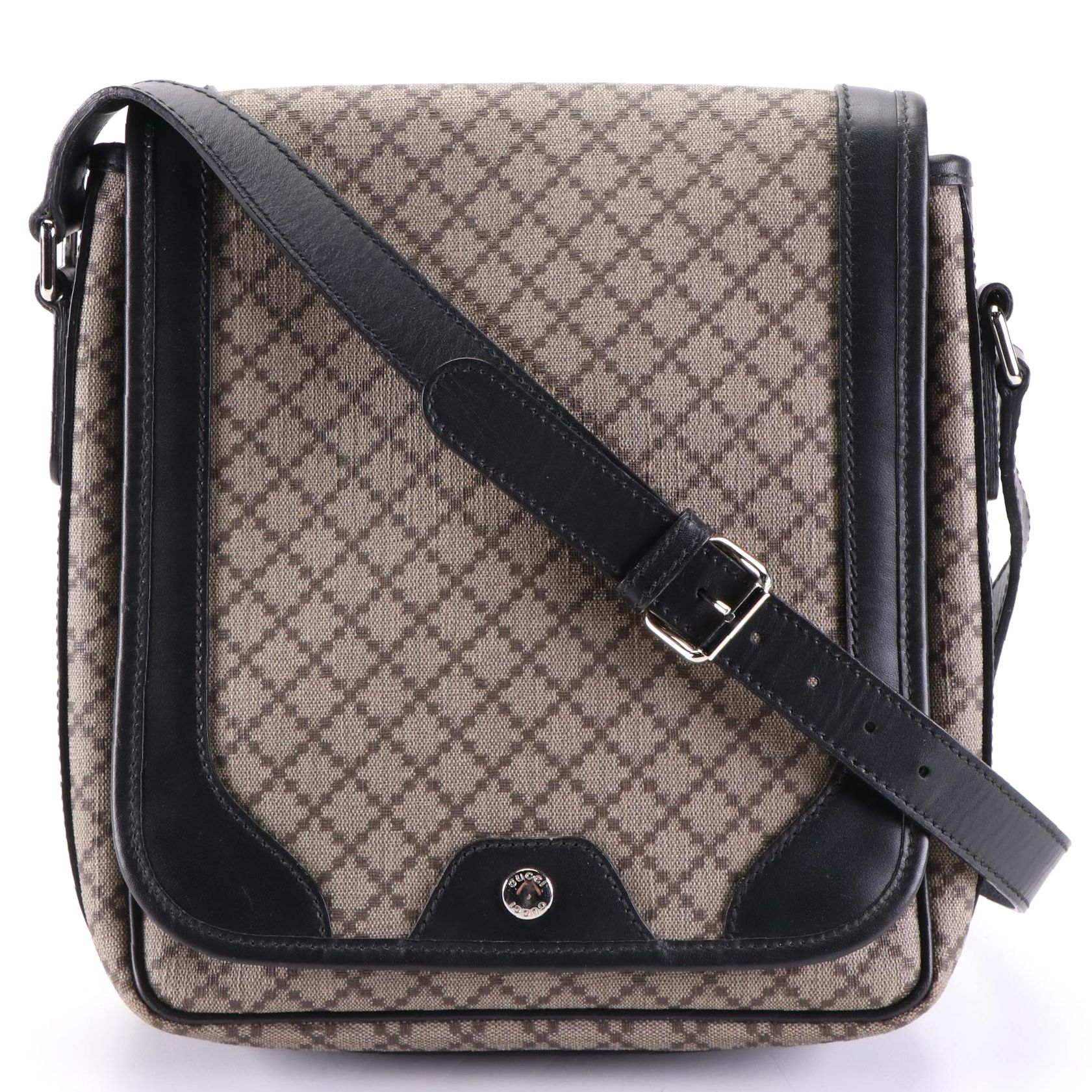Gucci Messenger Bag in Diamante Supreme Canvas and Leather