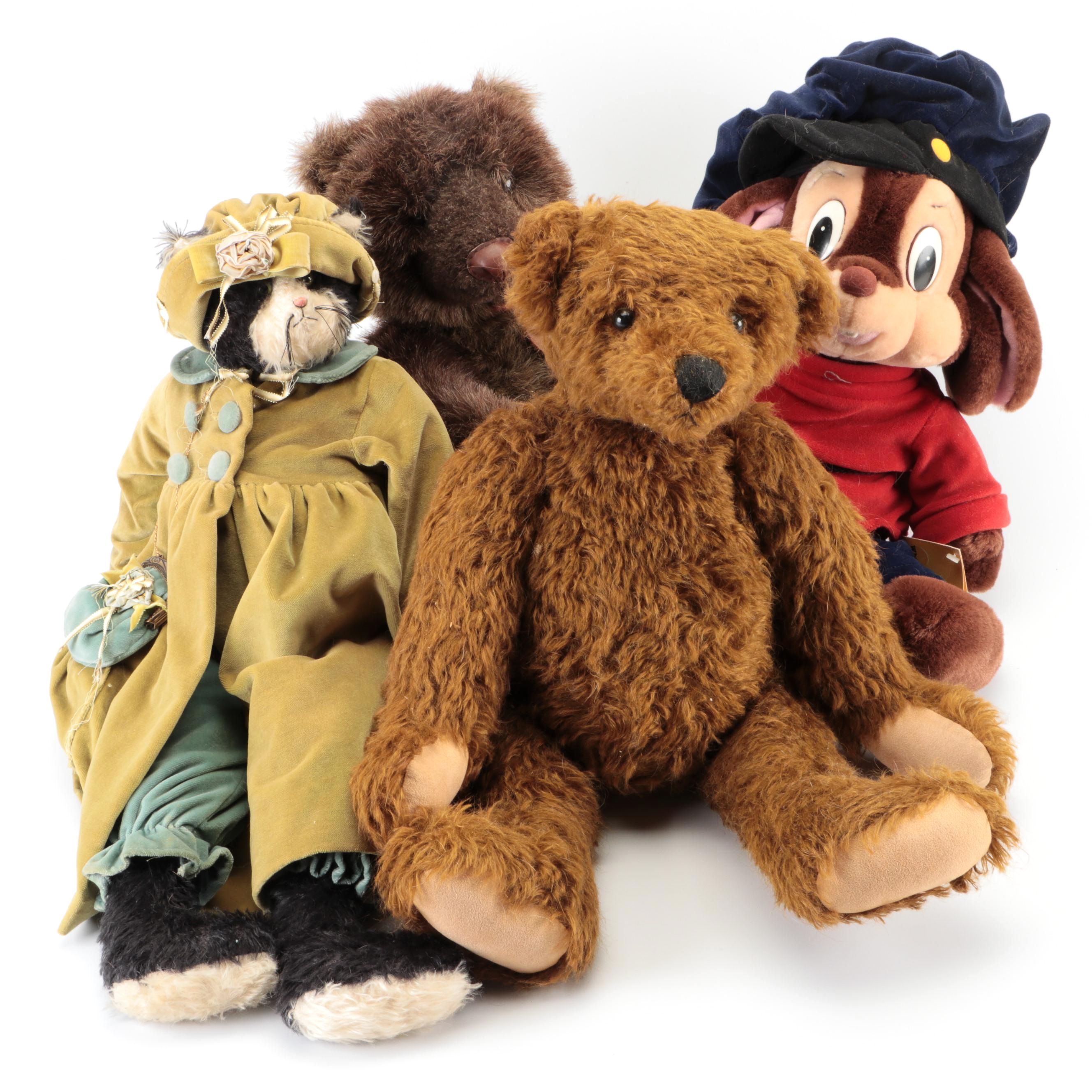 Charleen Kinser Designs Stuffed "Wee Tad" Bear with Other Stuffed Animals