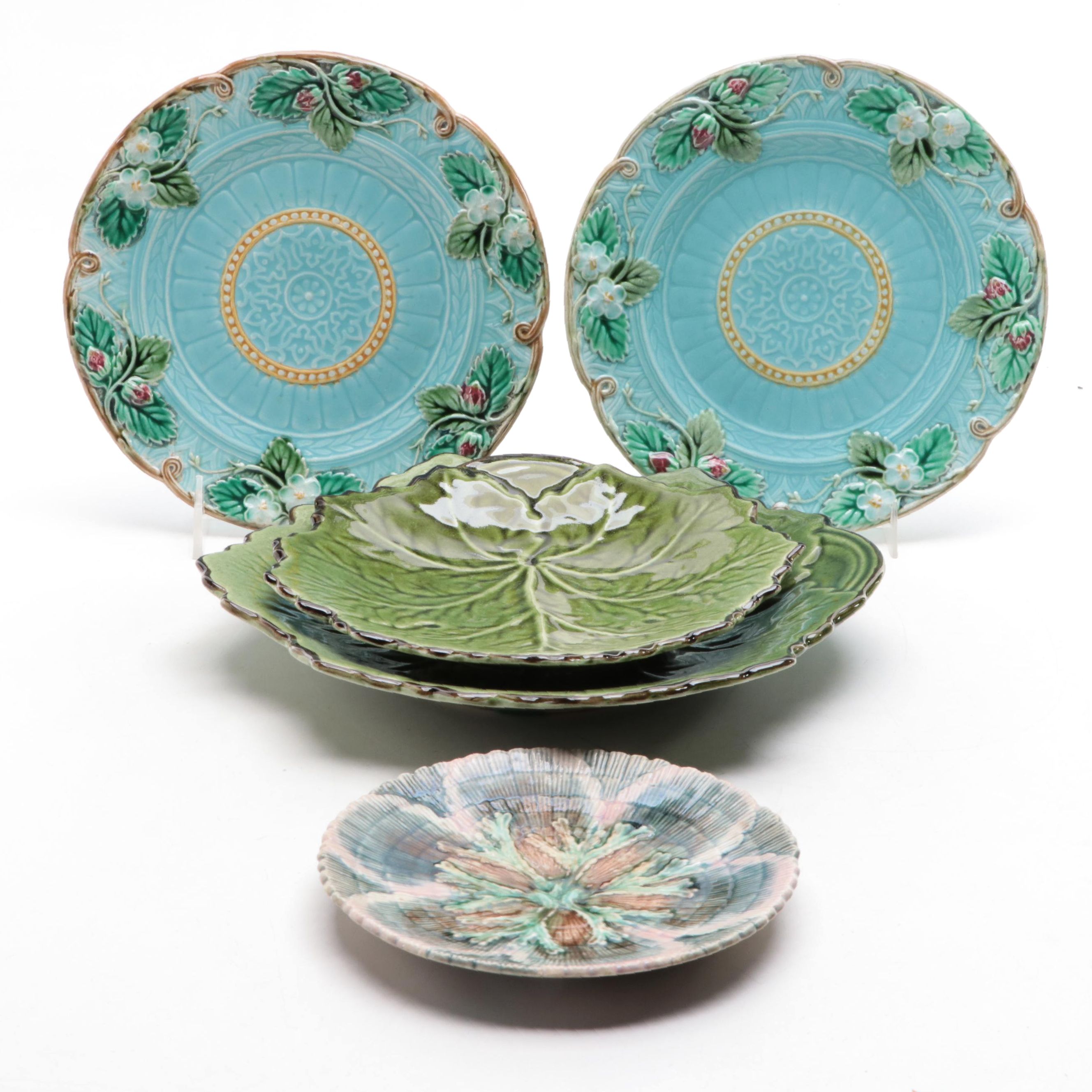 Griffin, Smith & Hill with Other French Earthenware Majolica Plates