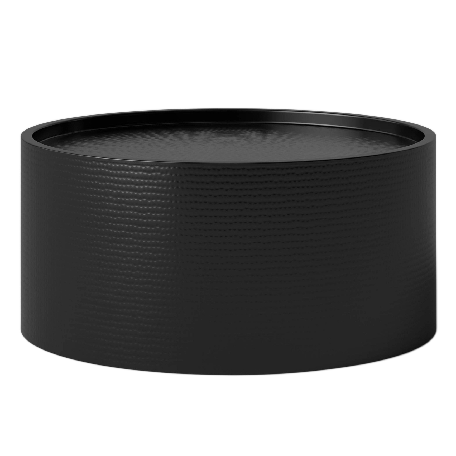 Threshold Manila Round Hammered Drum Coffee Table in Black EBTH