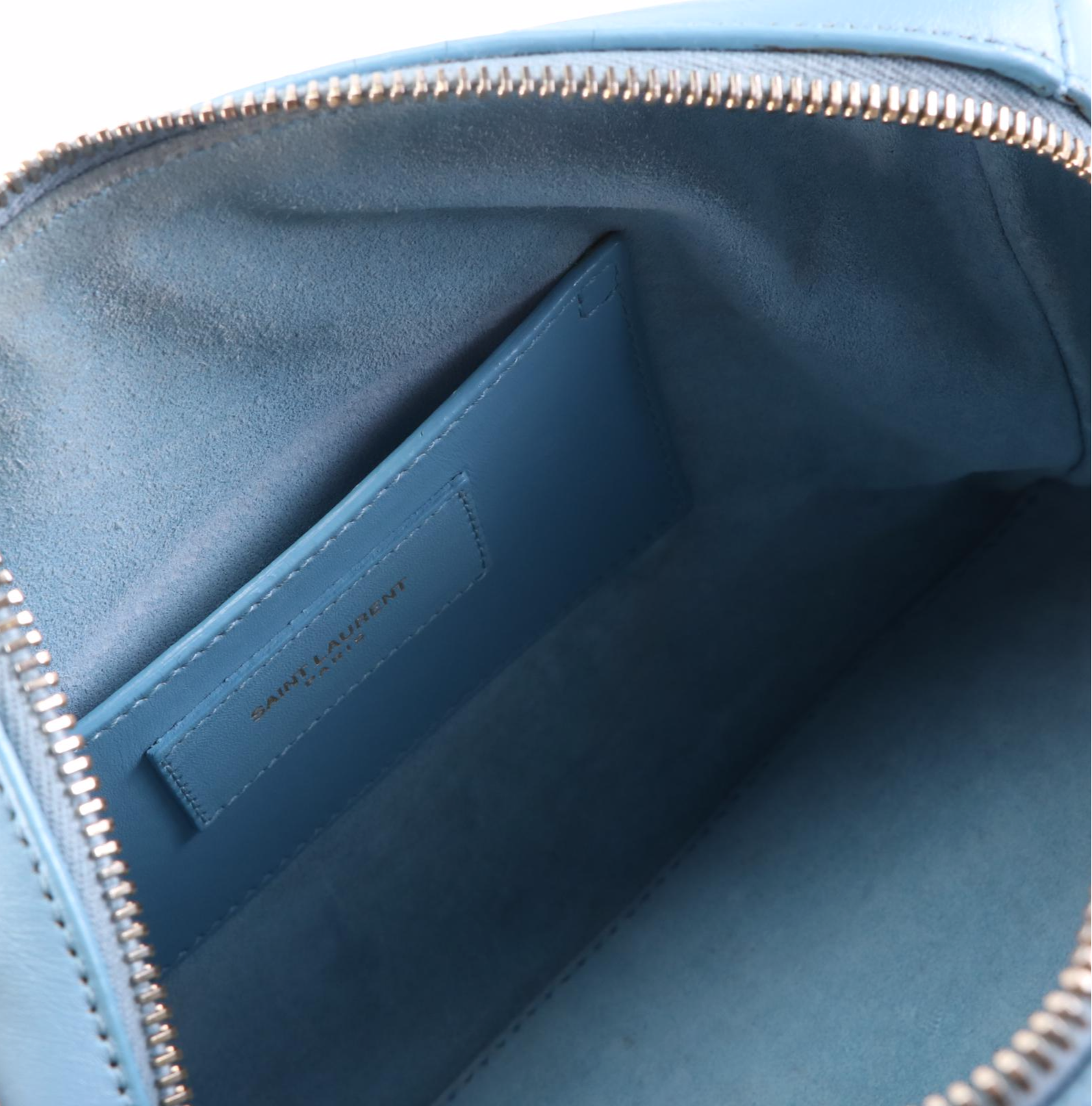Saint Laurent Classic Baby Duffle Bag in Blue Leather