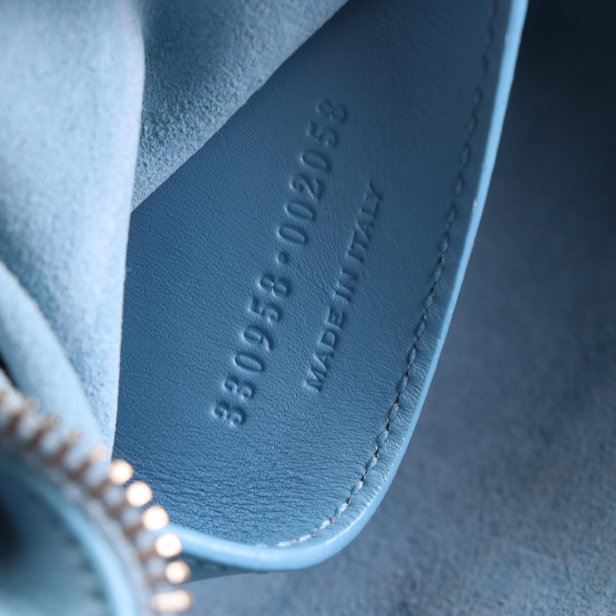Saint Laurent Classic Baby Duffle Bag in Blue Leather