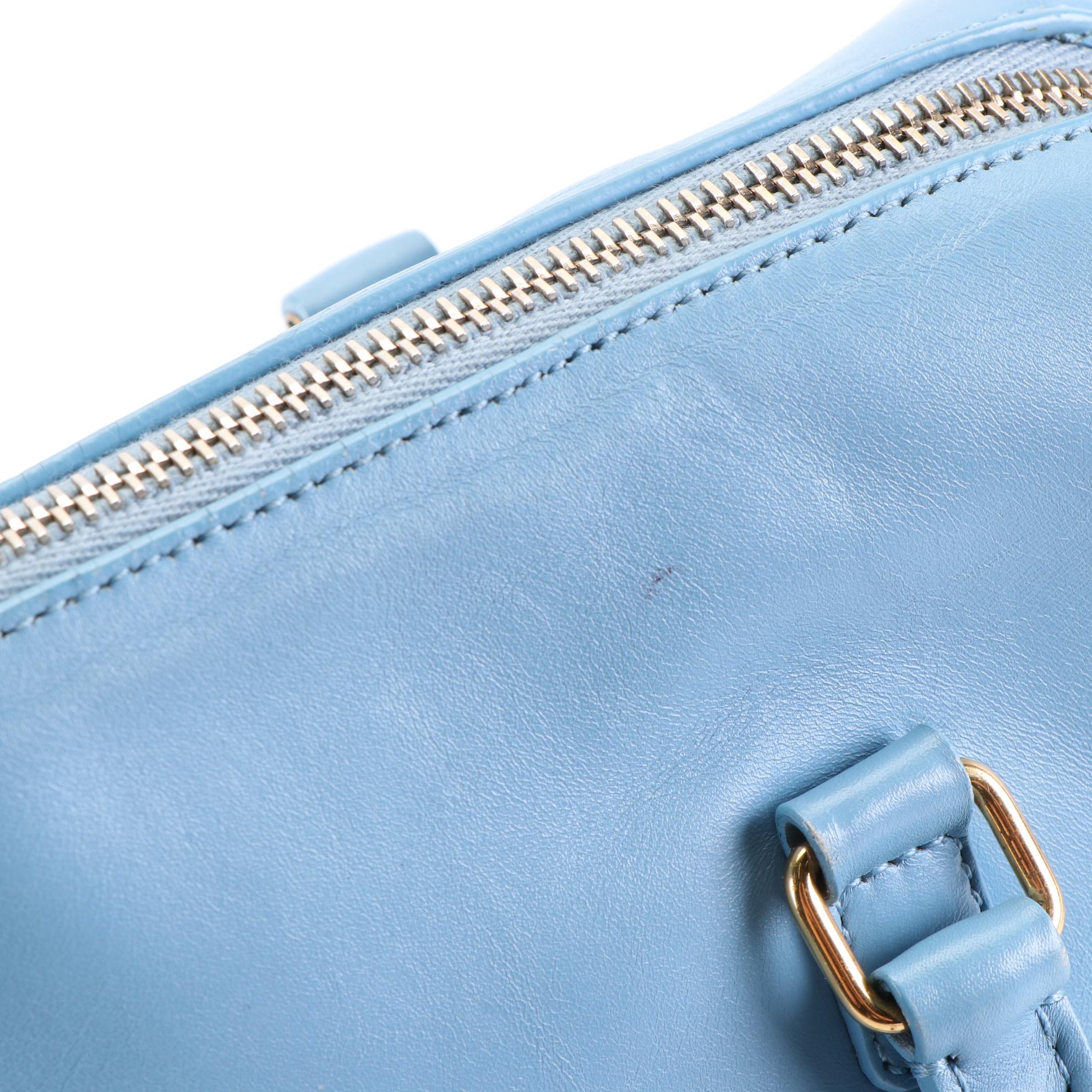 Saint Laurent Classic Baby Duffle Bag in Blue Leather