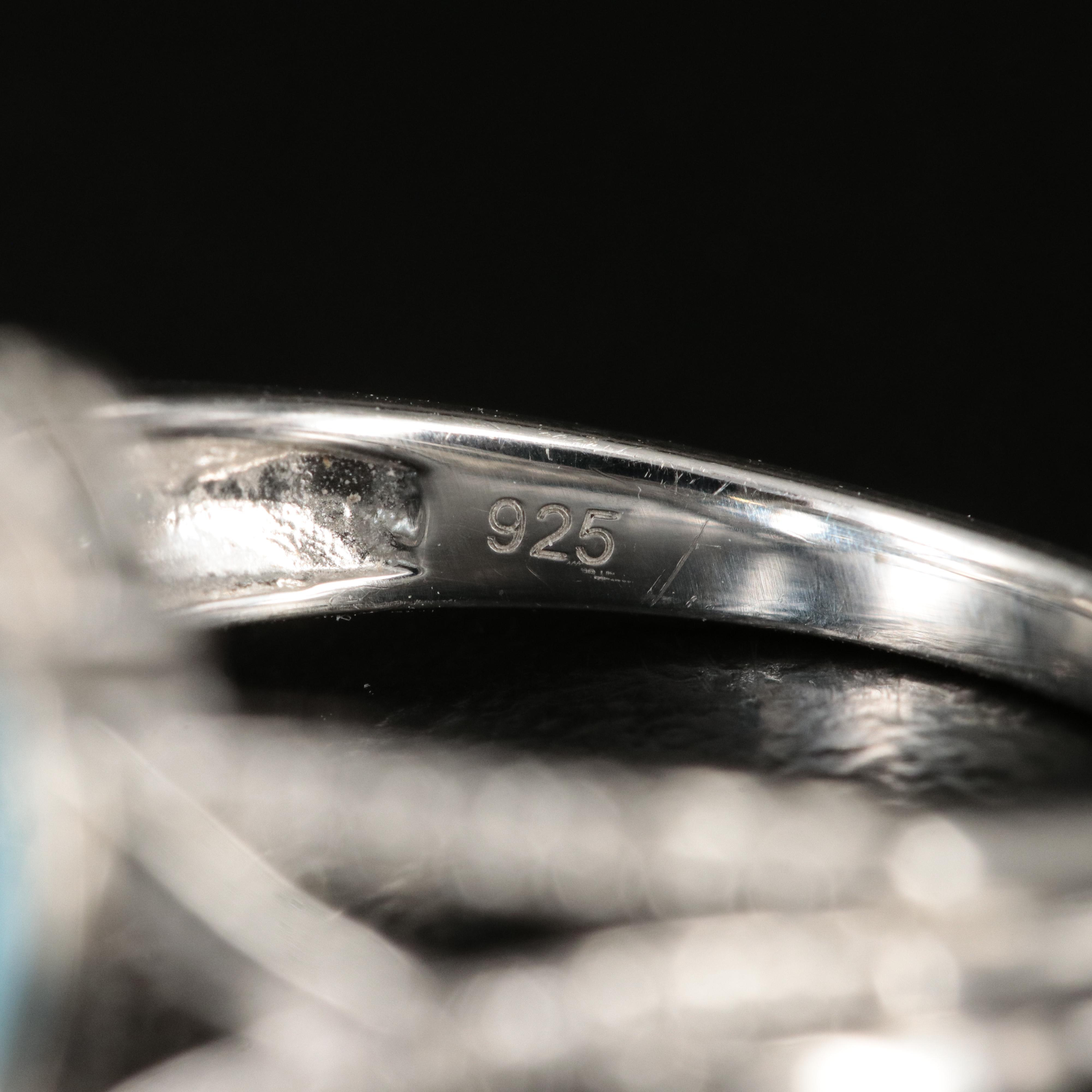 Sterling Sky Blue Topaz and White Sapphire Ring