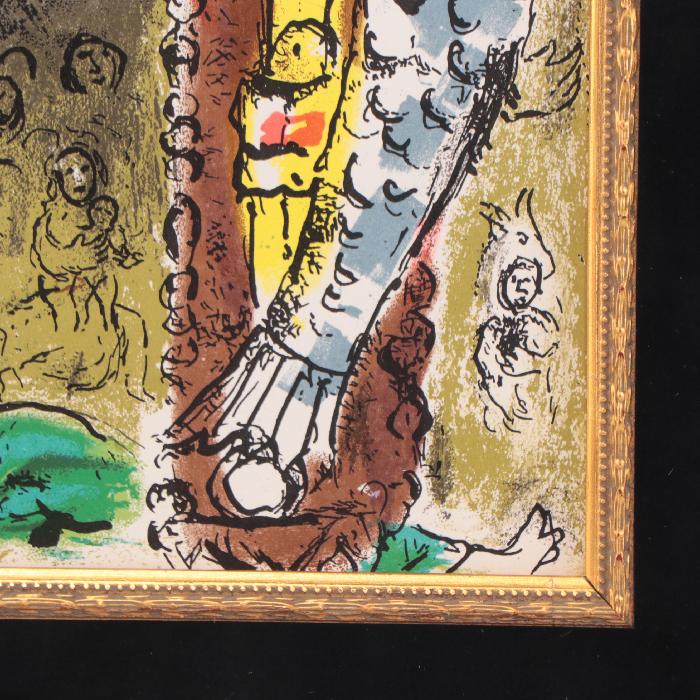 Marc Chagall Color Lithograph "Le Christ a l'Horloge," 1957