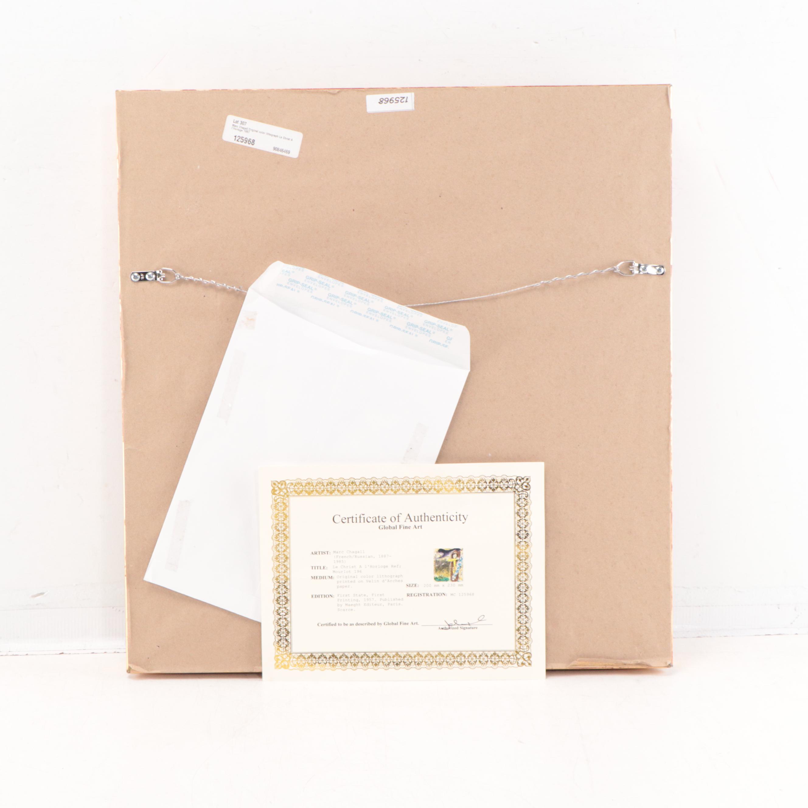 Marc Chagall Color Lithograph "Le Christ a l'Horloge," 1957