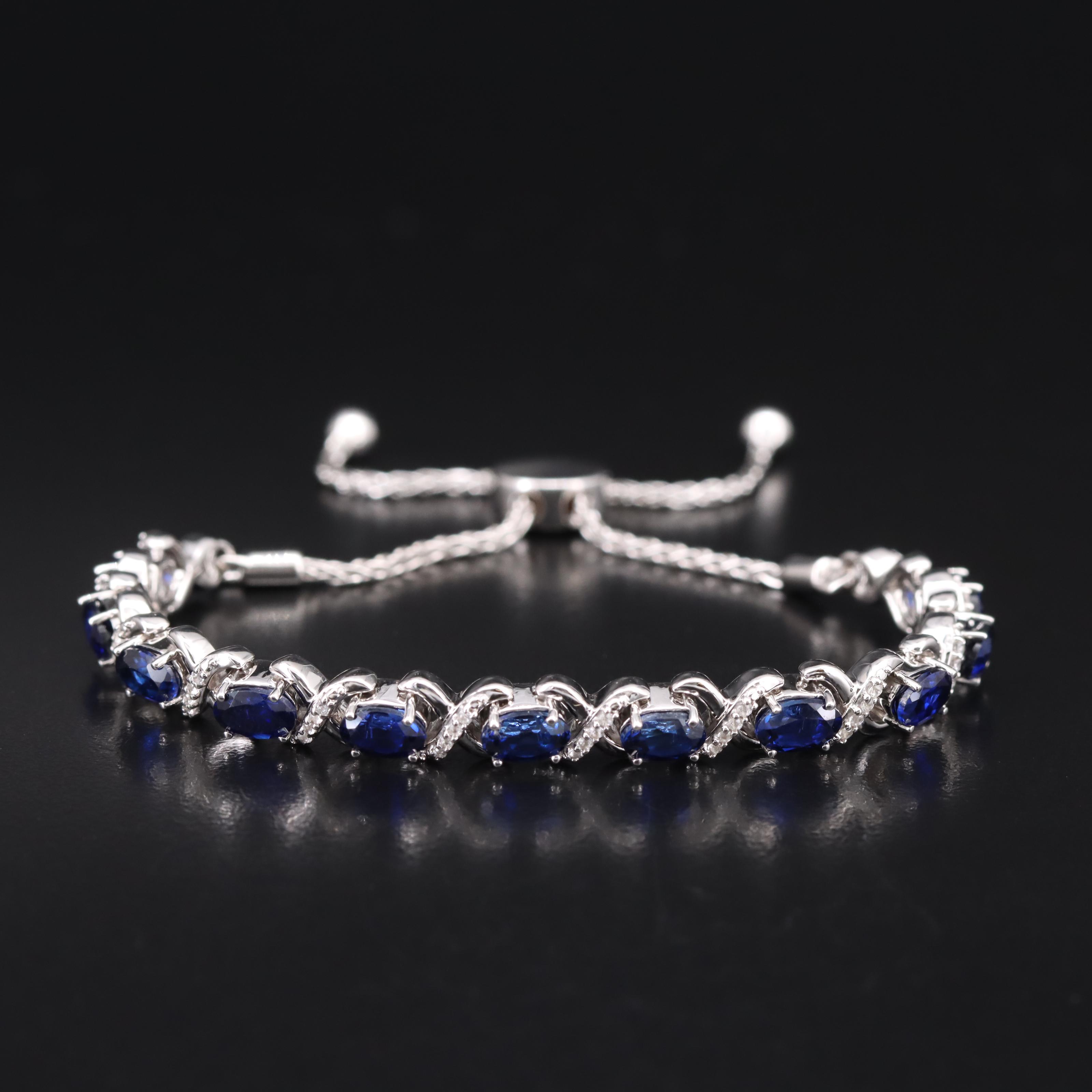 Sterling Sapphire Bolo Bracelet