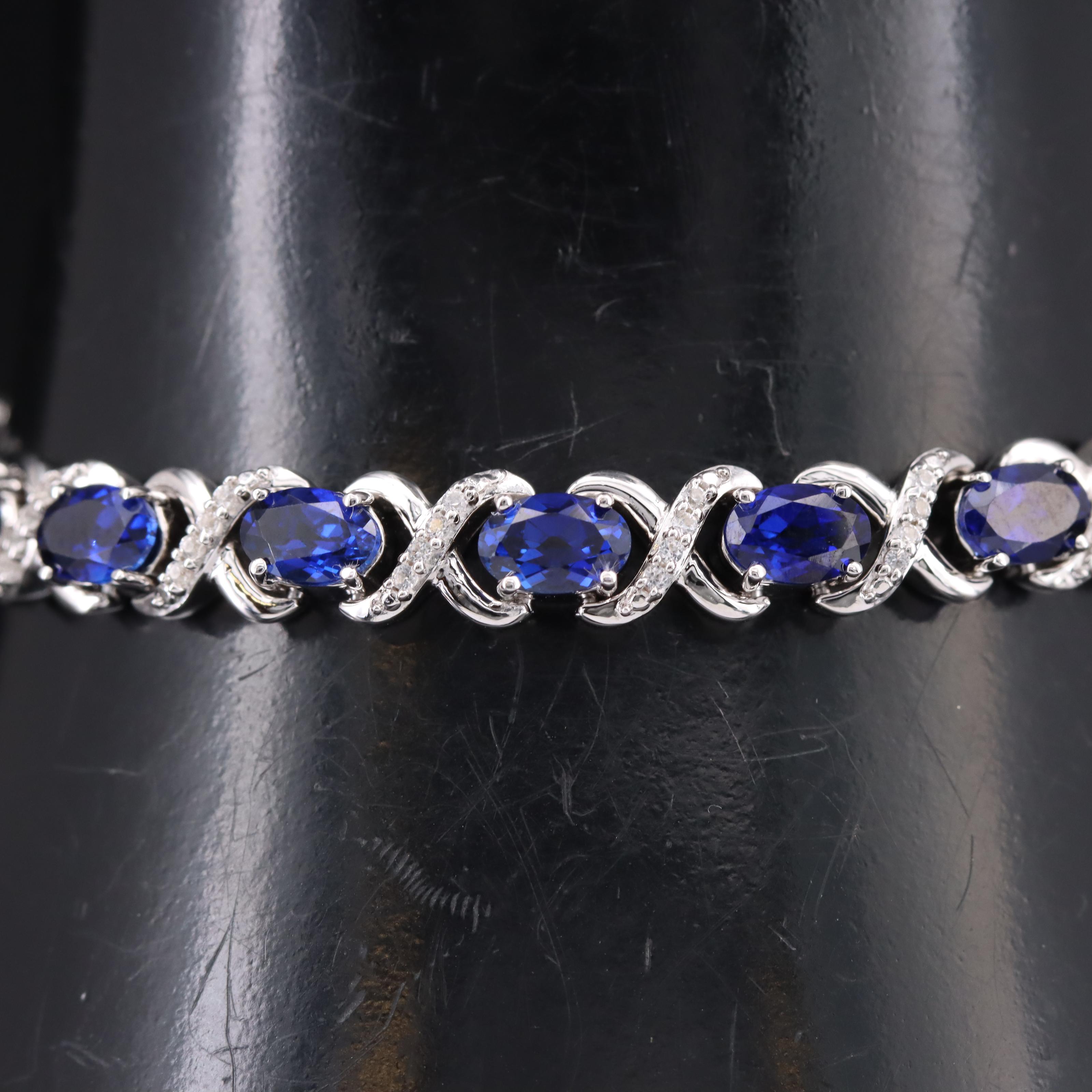 Sterling Sapphire Bolo Bracelet