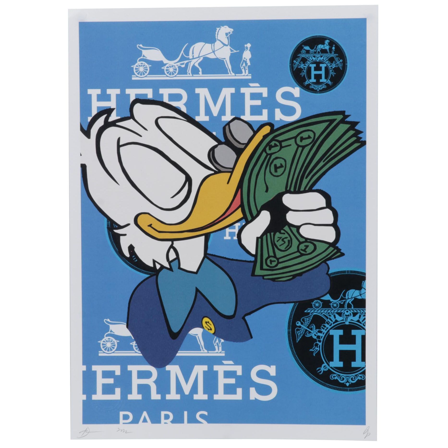 Death NYC Pop Art Graphic Print of Hermès Scrooge McDuck
