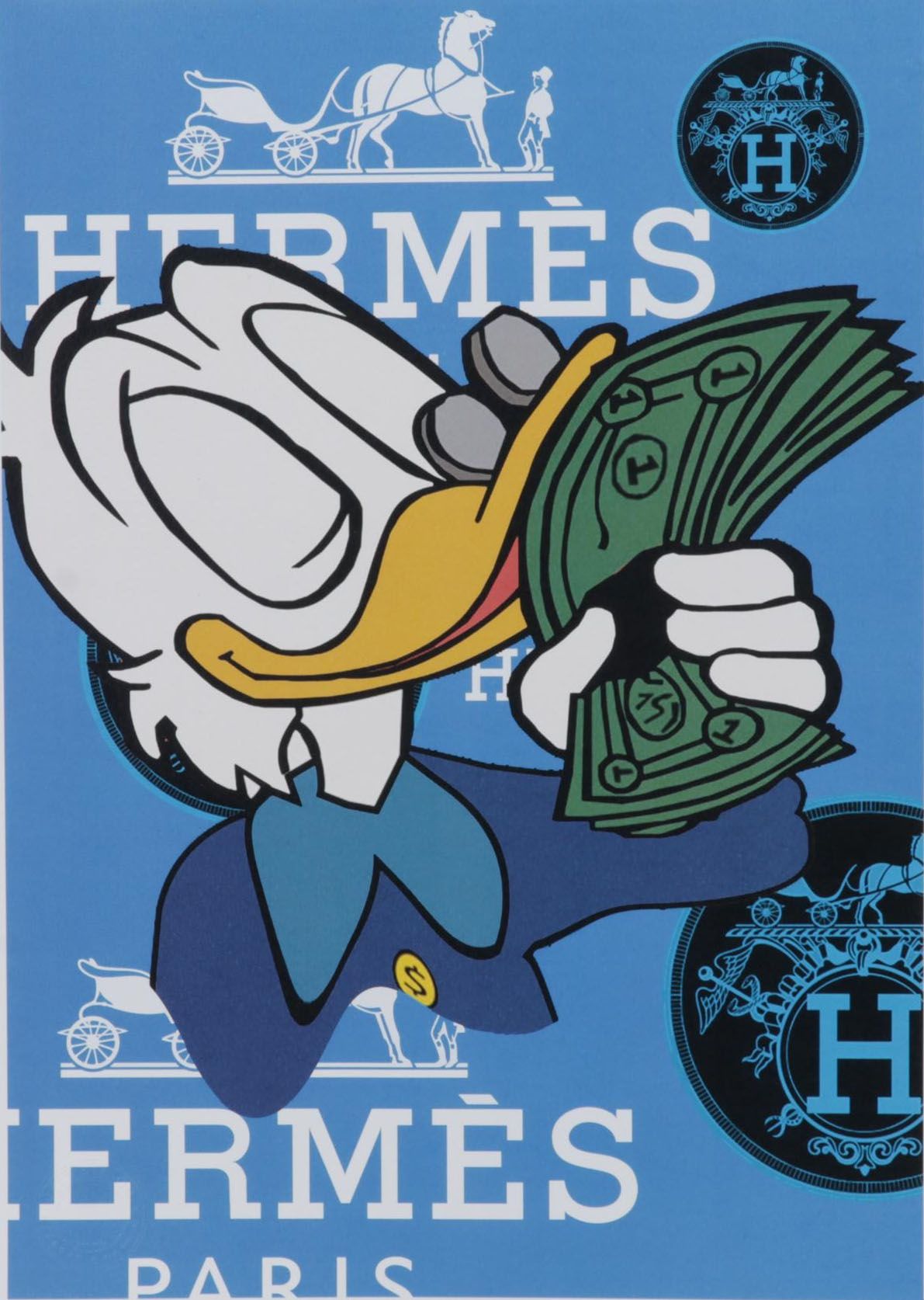Death NYC Pop Art Graphic Print of Hermès Scrooge McDuck