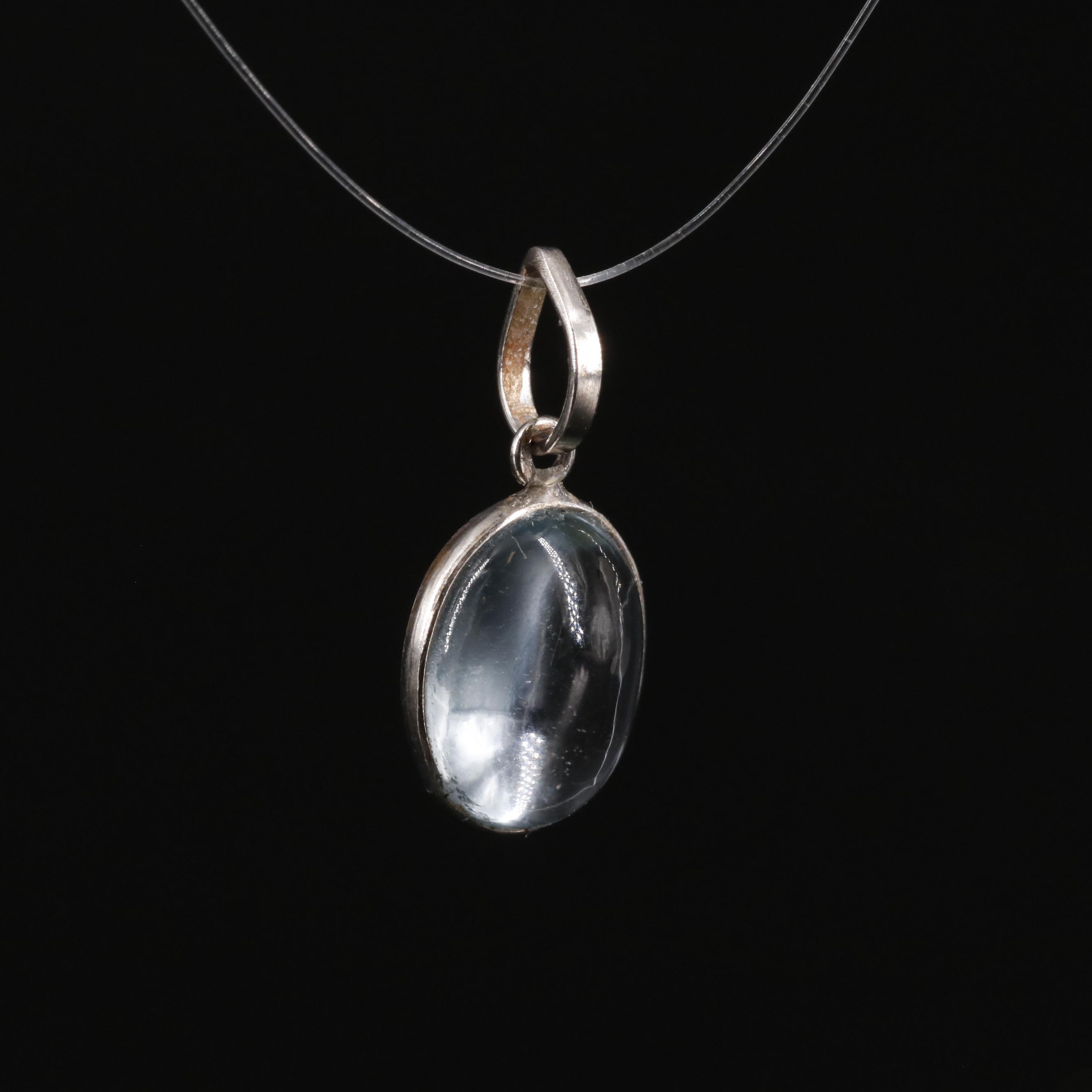 14K Blue Topaz Pendant