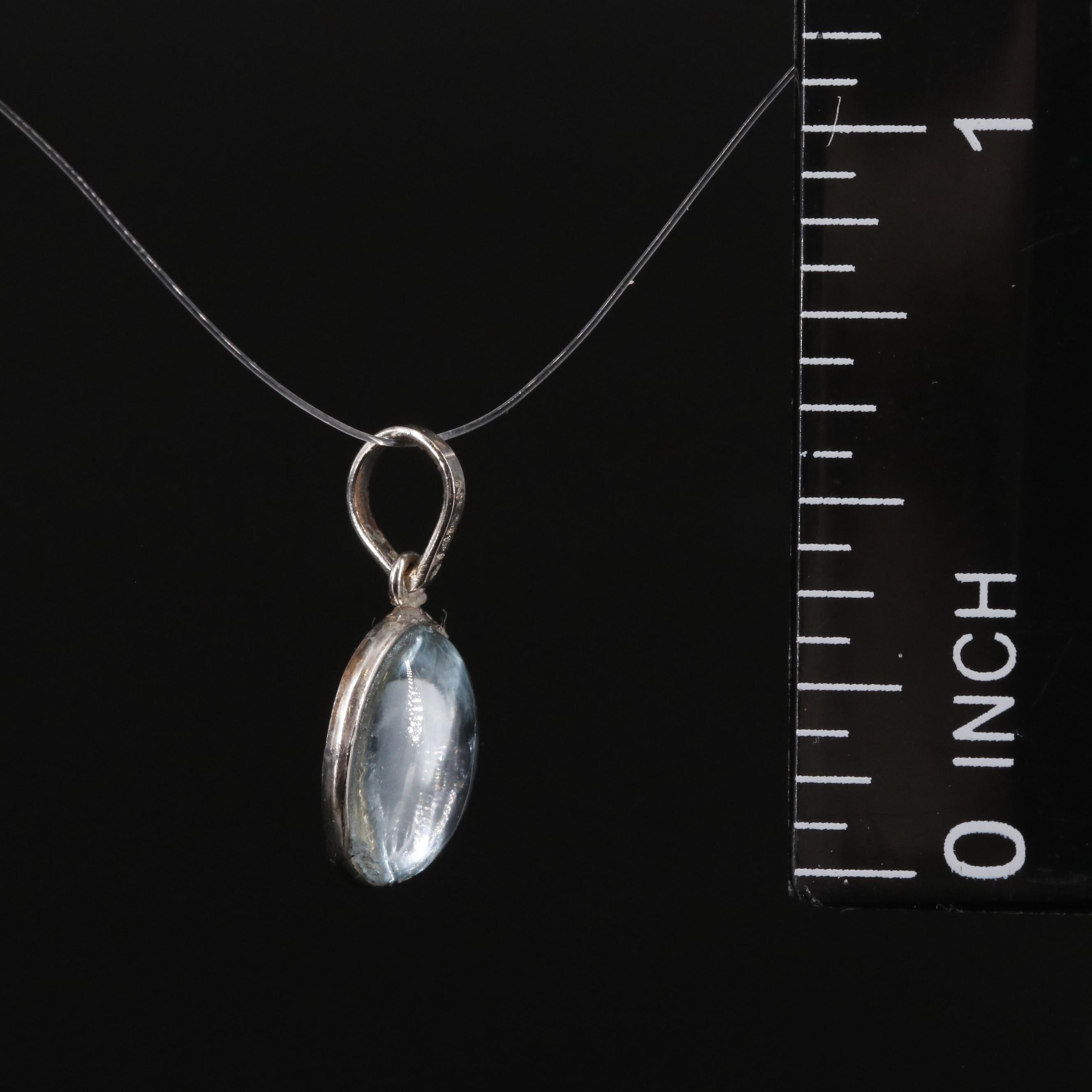 14K Blue Topaz Pendant