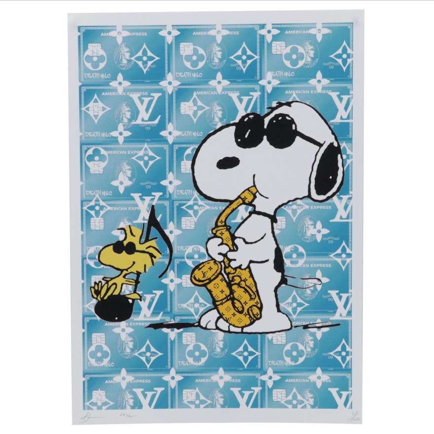 Death NYC Pop Art Graphic Print of Louis Vuitton Snoopy and Woodstock