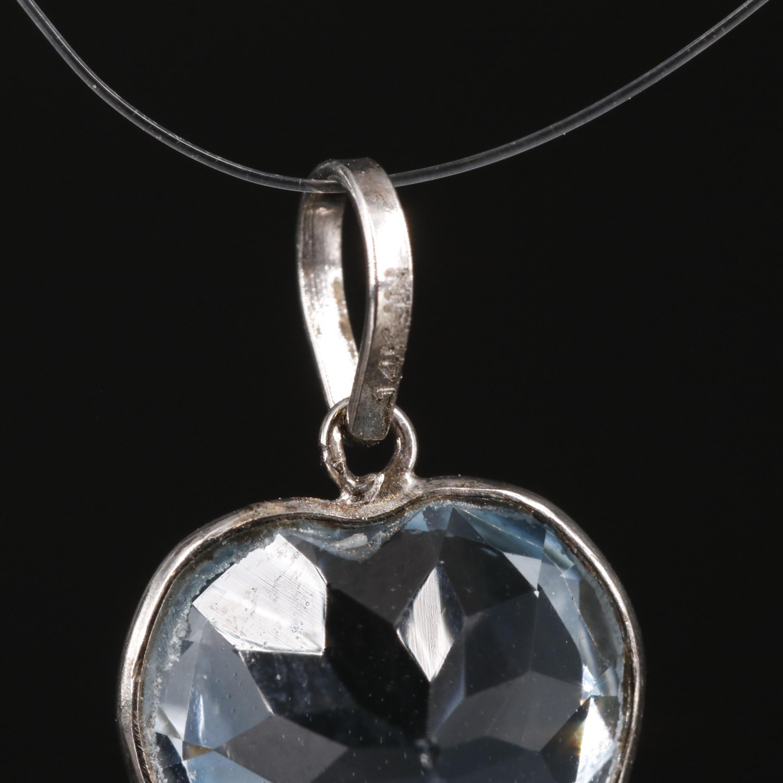 14K Blue Topaz Pendant