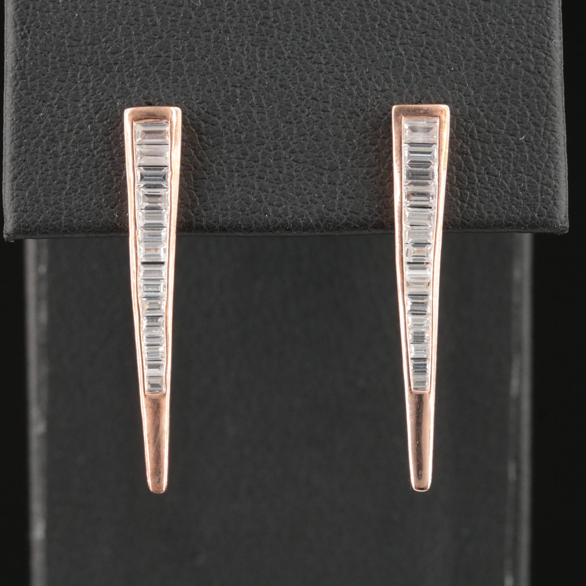 Sterling Sapphire Silver Channel Set Earrings