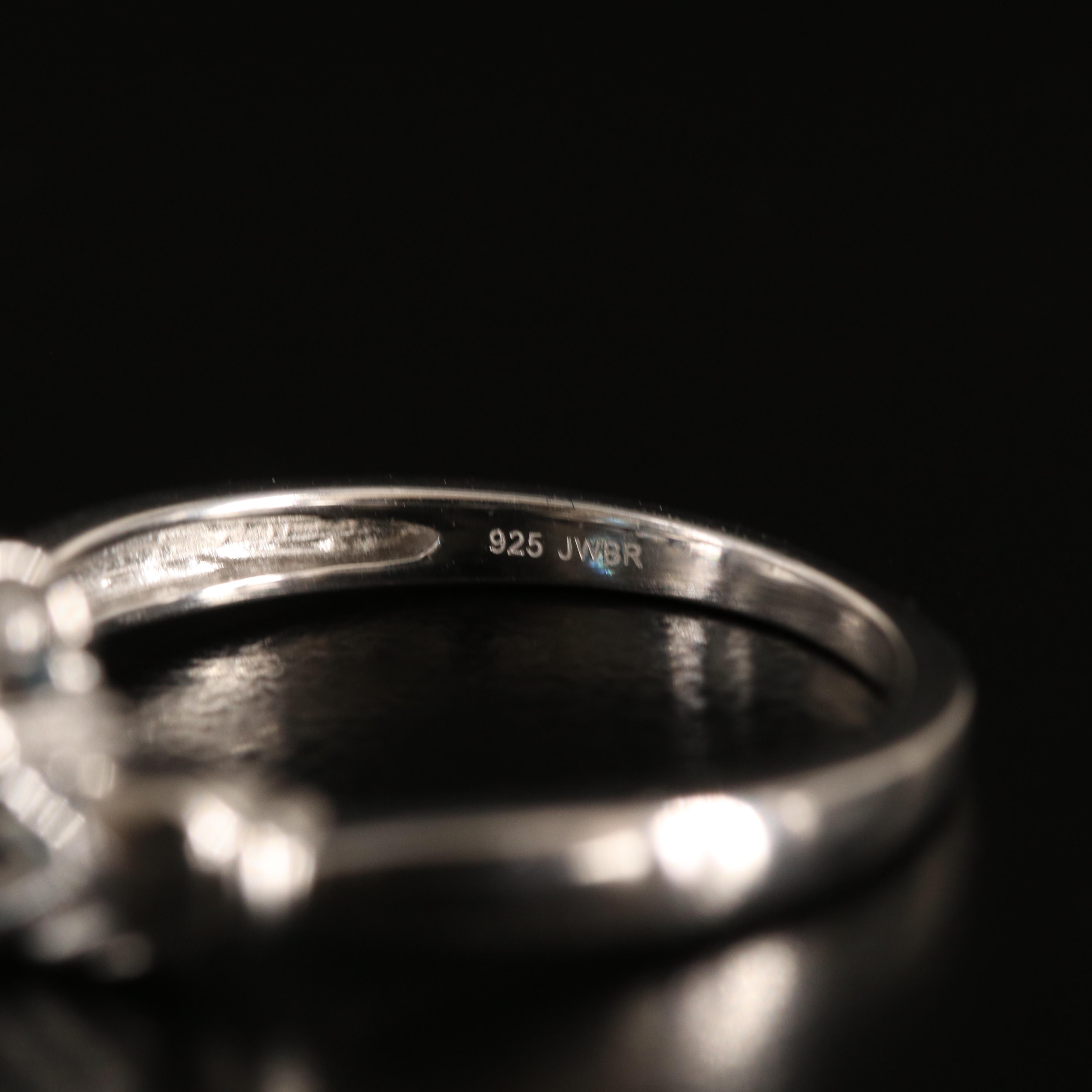 Sterling Sky Blue Topaz and White Sapphire Claddagh Ring