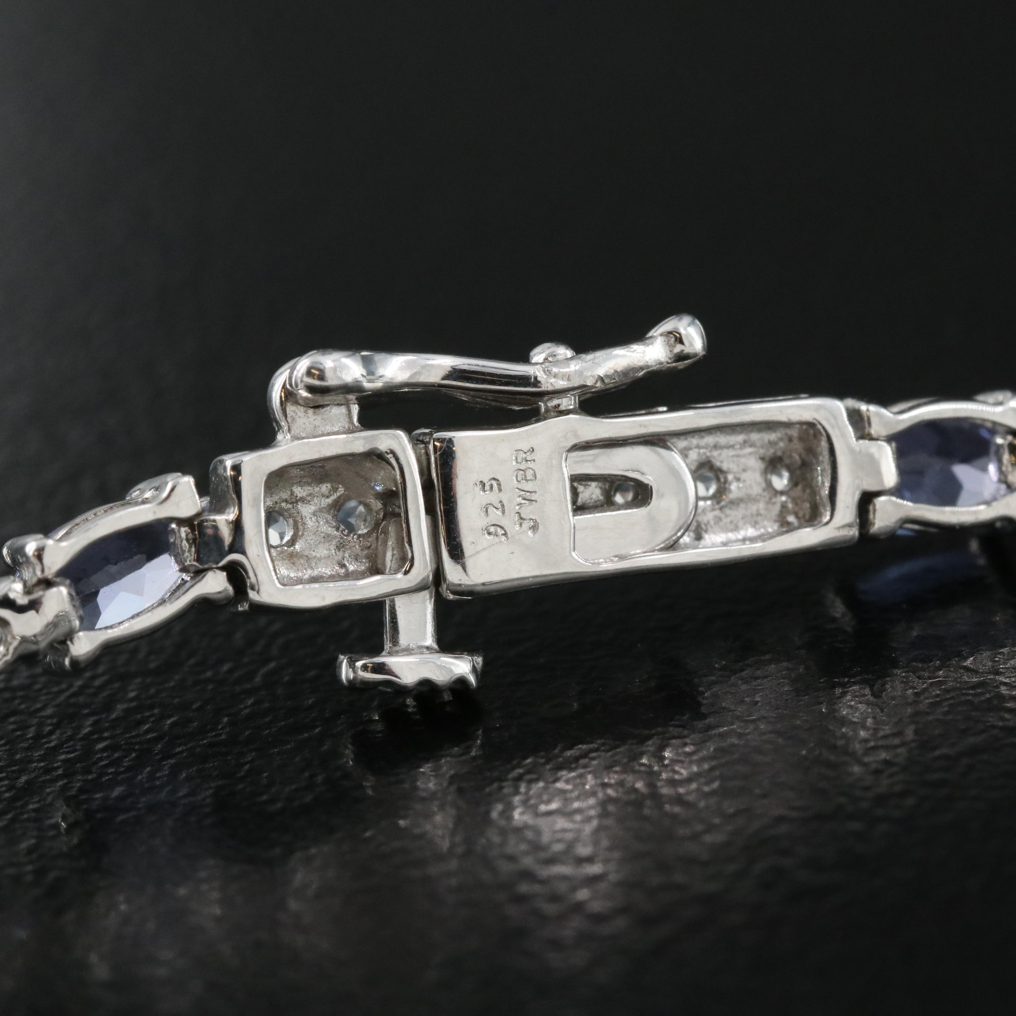 Sterling Tanzanite and White Sapphire Bracelet