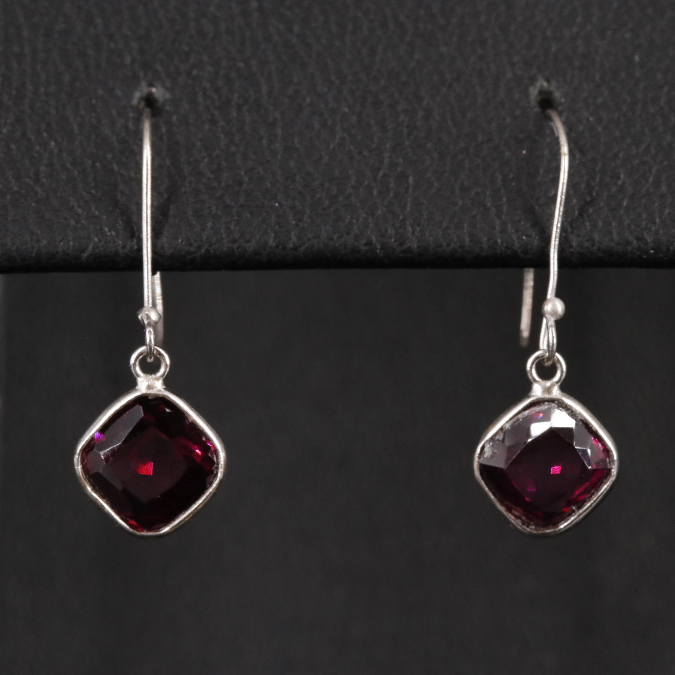 14K Rhodolite Garnet Drop Earrings