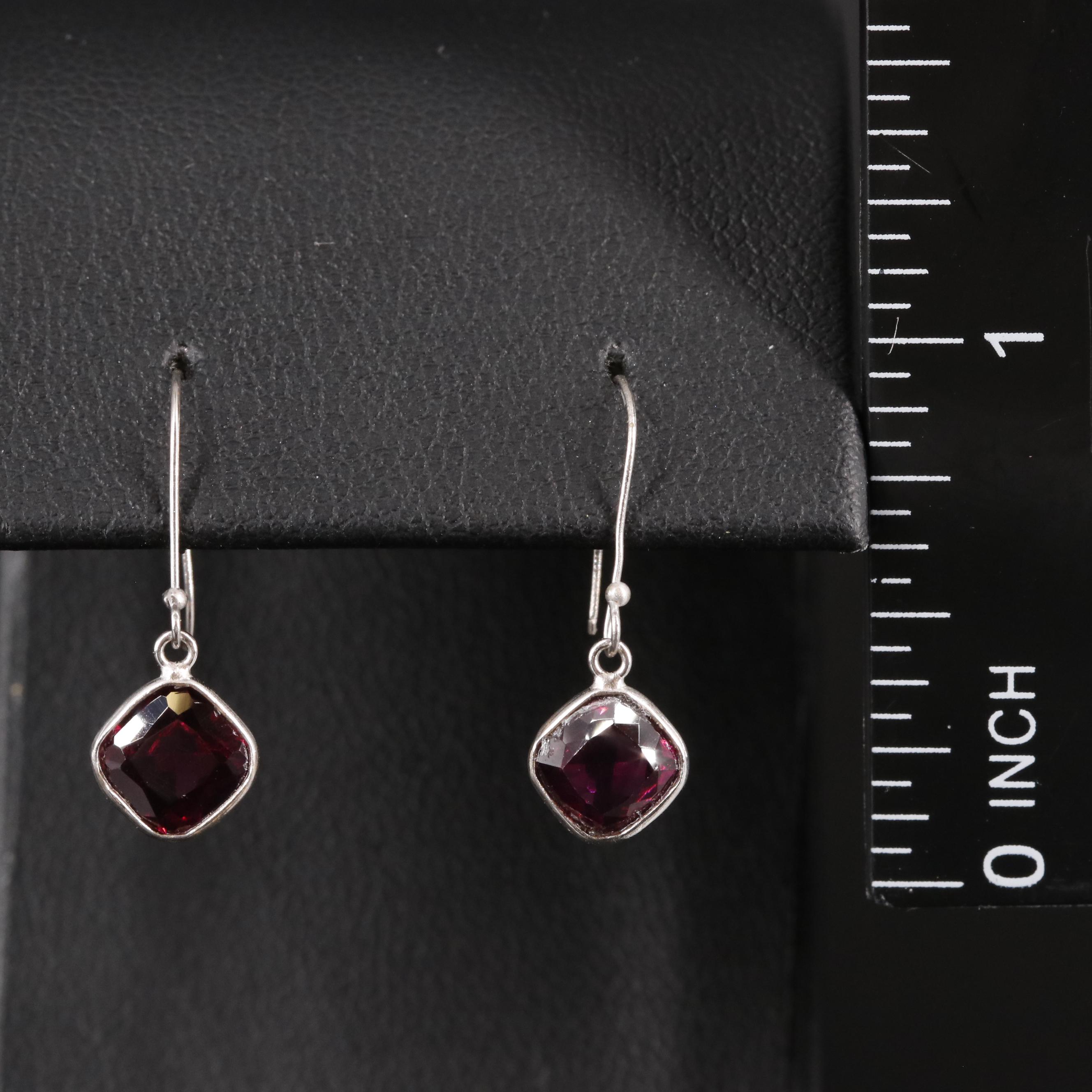 14K Rhodolite Garnet Drop Earrings