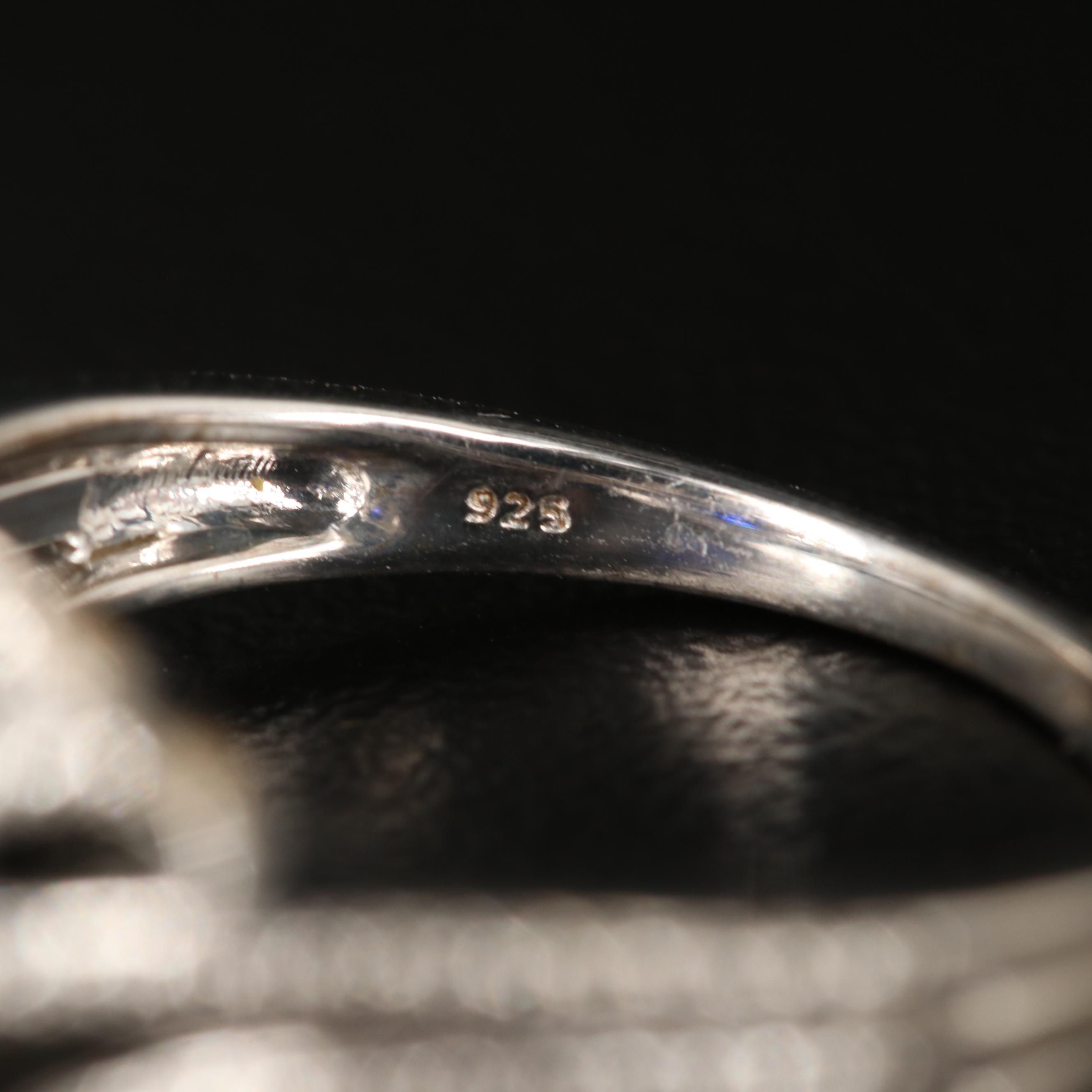 Sterling Sapphire Openwork Ring